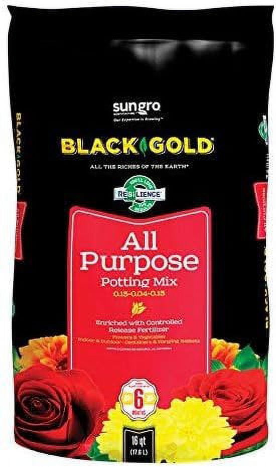 Sun Gro Black Gold All Purpose Potting Soil with Fertilizer (Black, 16 qt) wpdj9