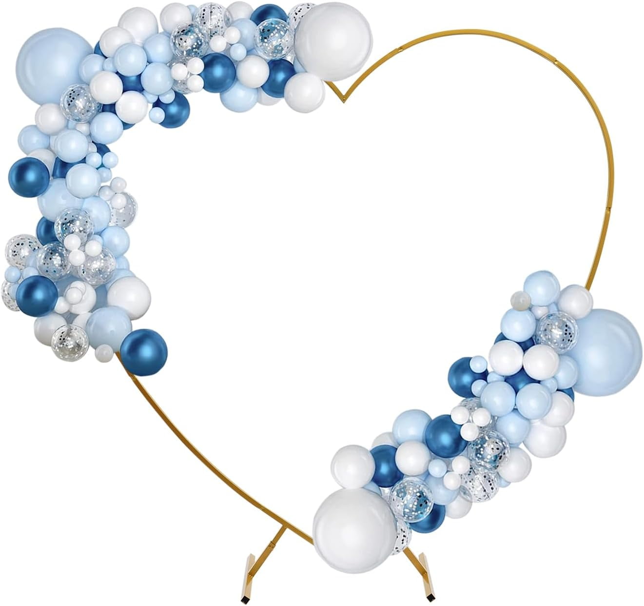 Generic Heart Shape Wedding Arch Frame, Metal Balloon Arch Kit for Party Decor and Garden Trellis (Gold, 79.2 in x 82.7 in) 5g8cb