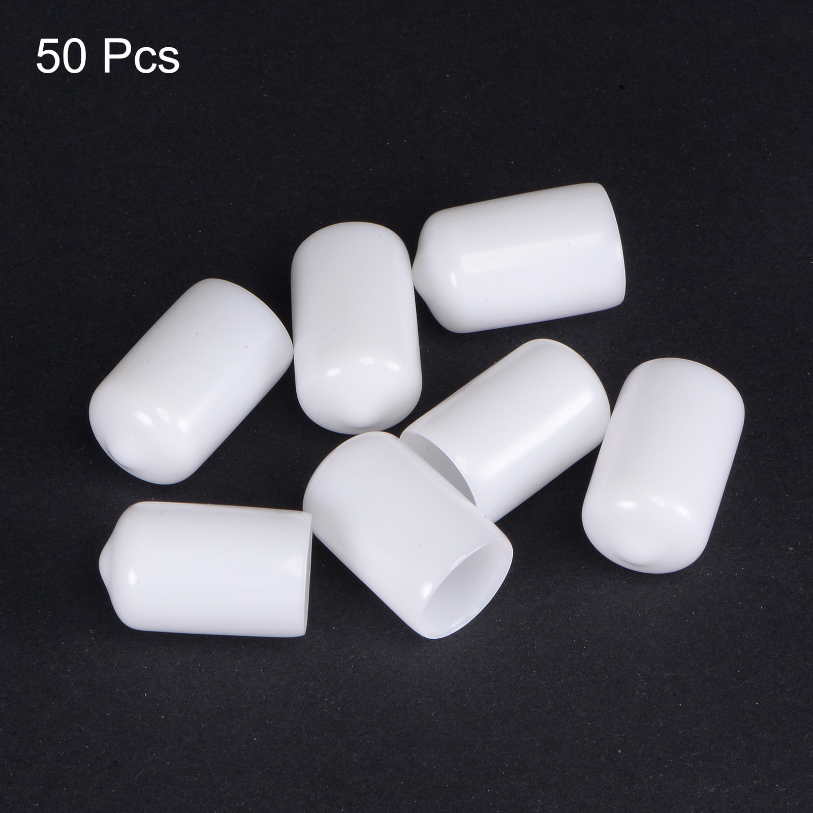 Uxcell Round End Caps Rubber Cover Vinyl Screw Protector for Bolt Pipe Tubing (White, 0.5 in, 50 Pack) ososa