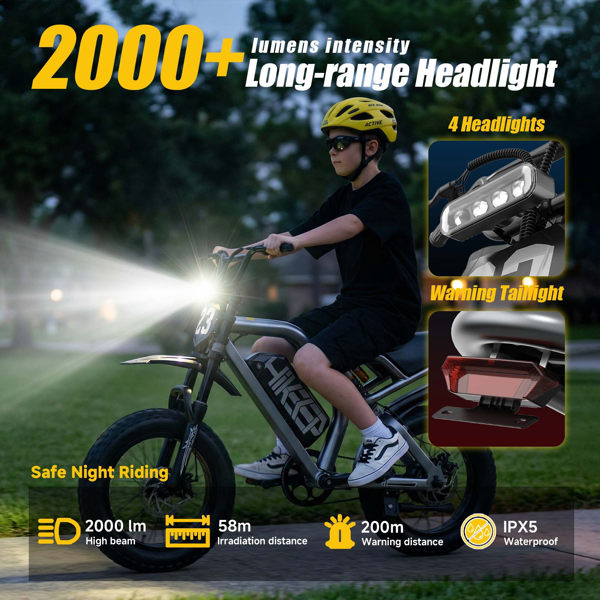 HiKeep Electric Mountain Bike, 750W Motor 25MPH E-Bike with 48V 15Ah Battery (Brown, 16 in Fat Tire) sqpdp
