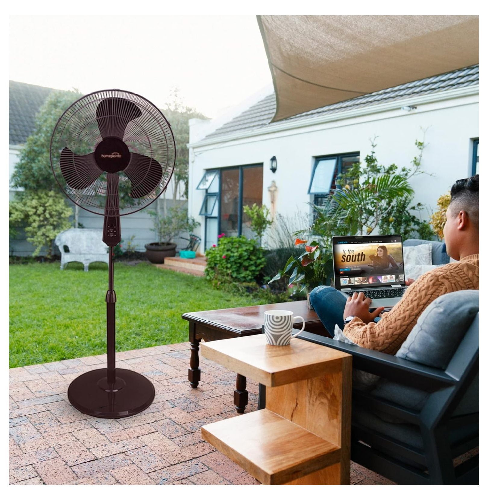 YfulYde 16-Inch Oscillating Pedestal Fan, Adjustable Height & 3-Speed Standing Fan for Home and Office (Black, 16 in) marqf