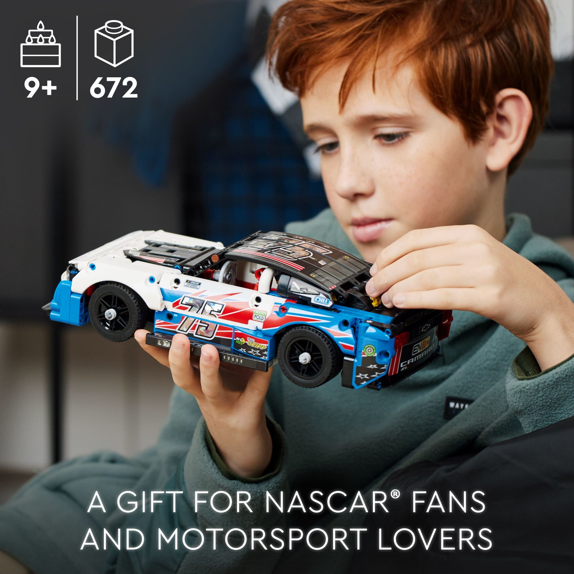 LEGO Technic NASCAR Next Gen Chevrolet Camaro ZL1 Racing Car Building Set (672 Pieces, 11 in. Long) nhbw1