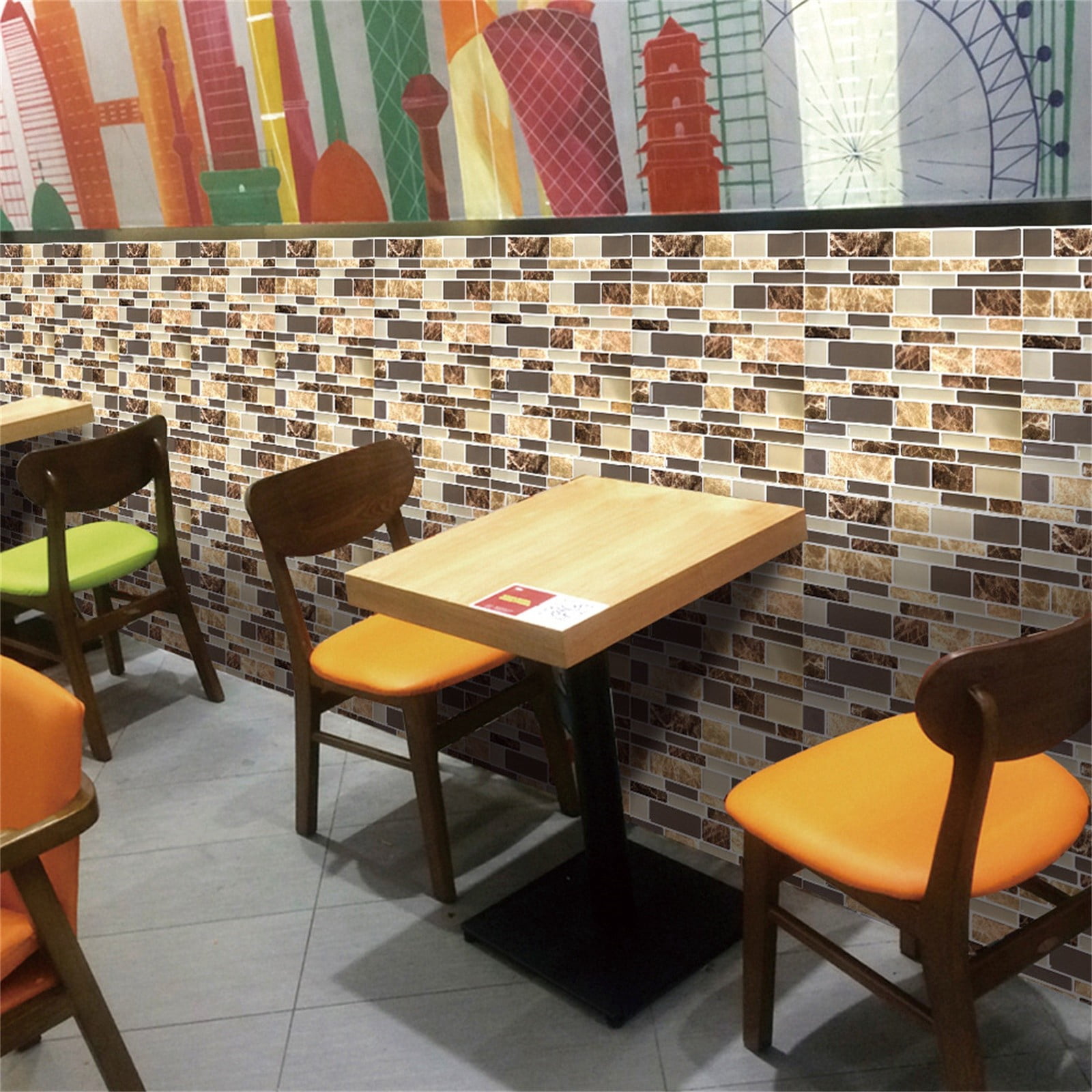 Yeetfub Peel and Stick Subway Wall Tiles for Kitchen and Bathroom (White, 10 Sheets, 4 in x 4 in) 2u7q4