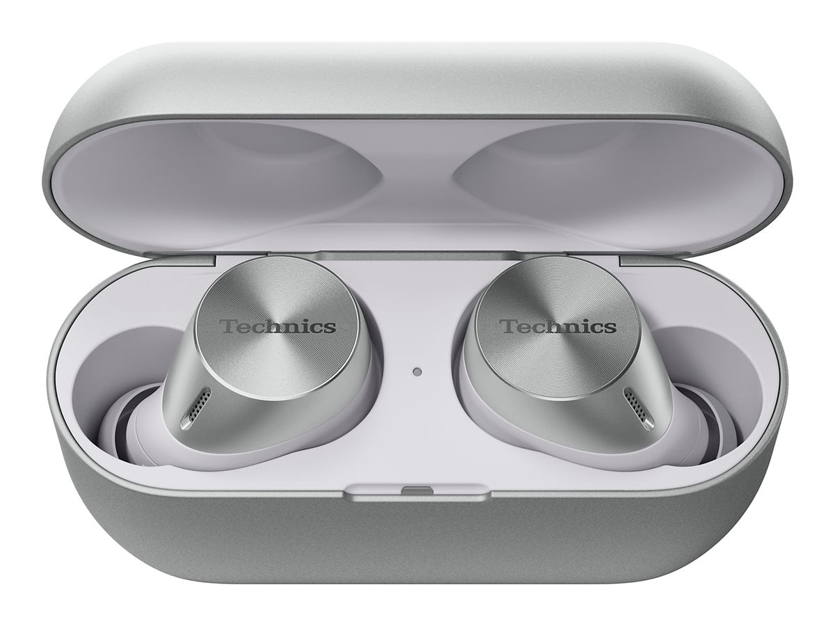 Technics HiFi True Wireless Noise Cancelling Earbuds with Multipoint Connectivity and Wireless Charging (Silver) 5qnx1
