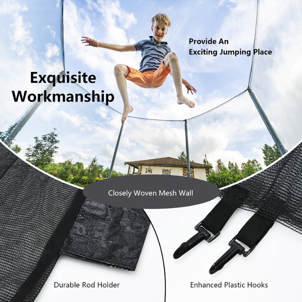 Resenkos Trampoline Replacement Safety Enclosure Net (Black, 10 ft) 851e4