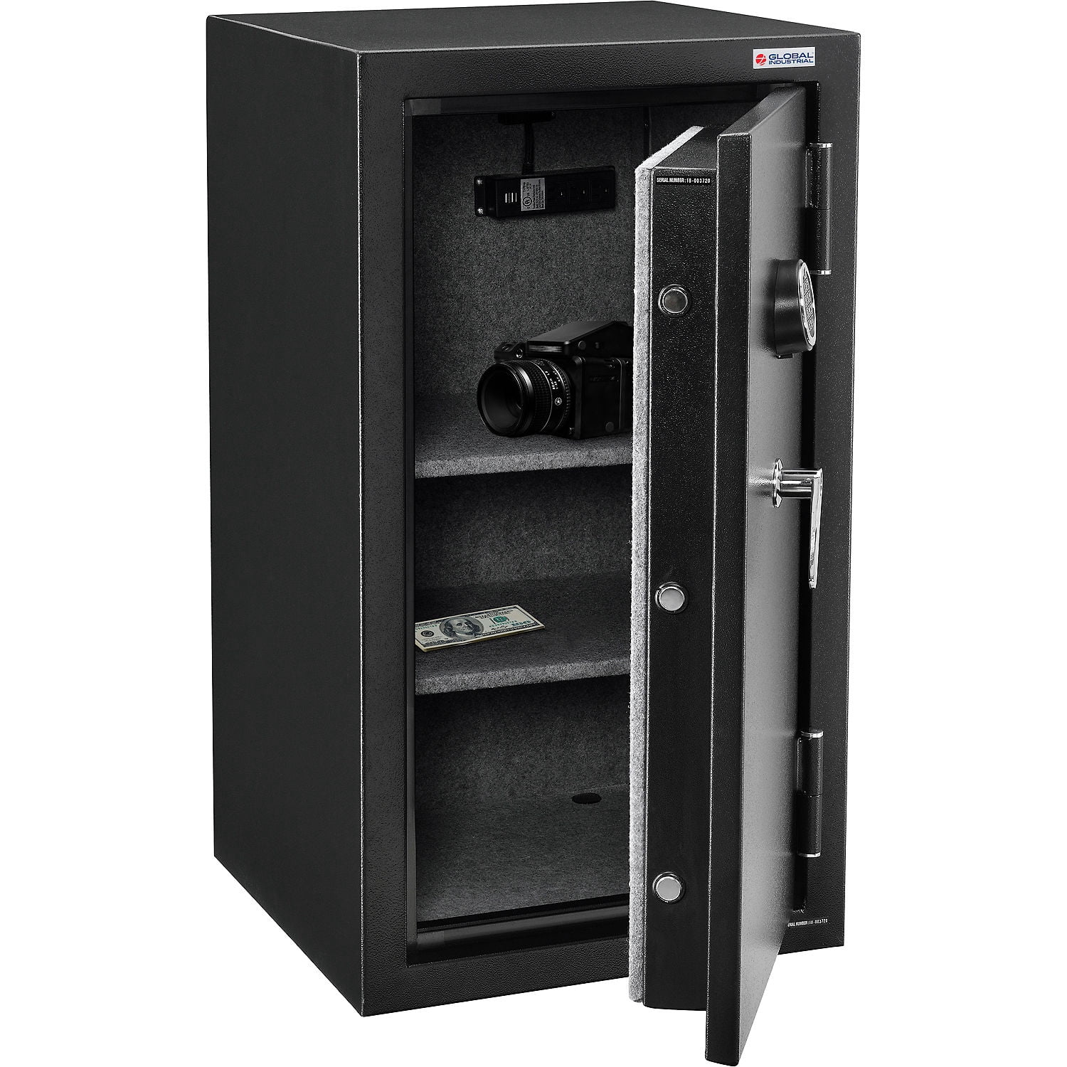 Global Industrial Burglary & Fire Safe Cabinet with Digital Lock (Grey, 22 in x 22 in x 40 in) w00md - Image 2