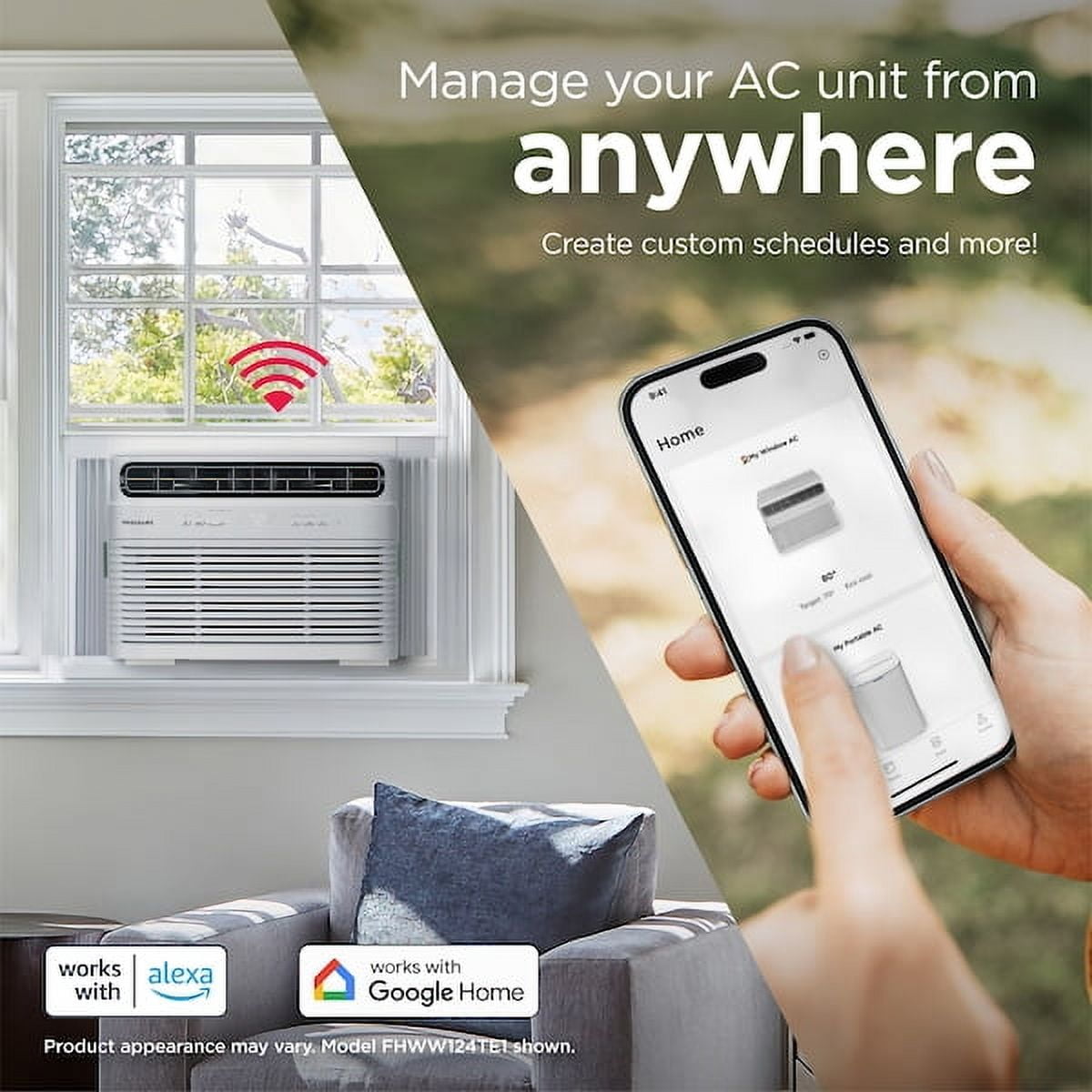 Frigidaire 8,000 BTU Smart Window Air Conditioner with Wi-Fi (White, 350 Sq. Ft.) xijai