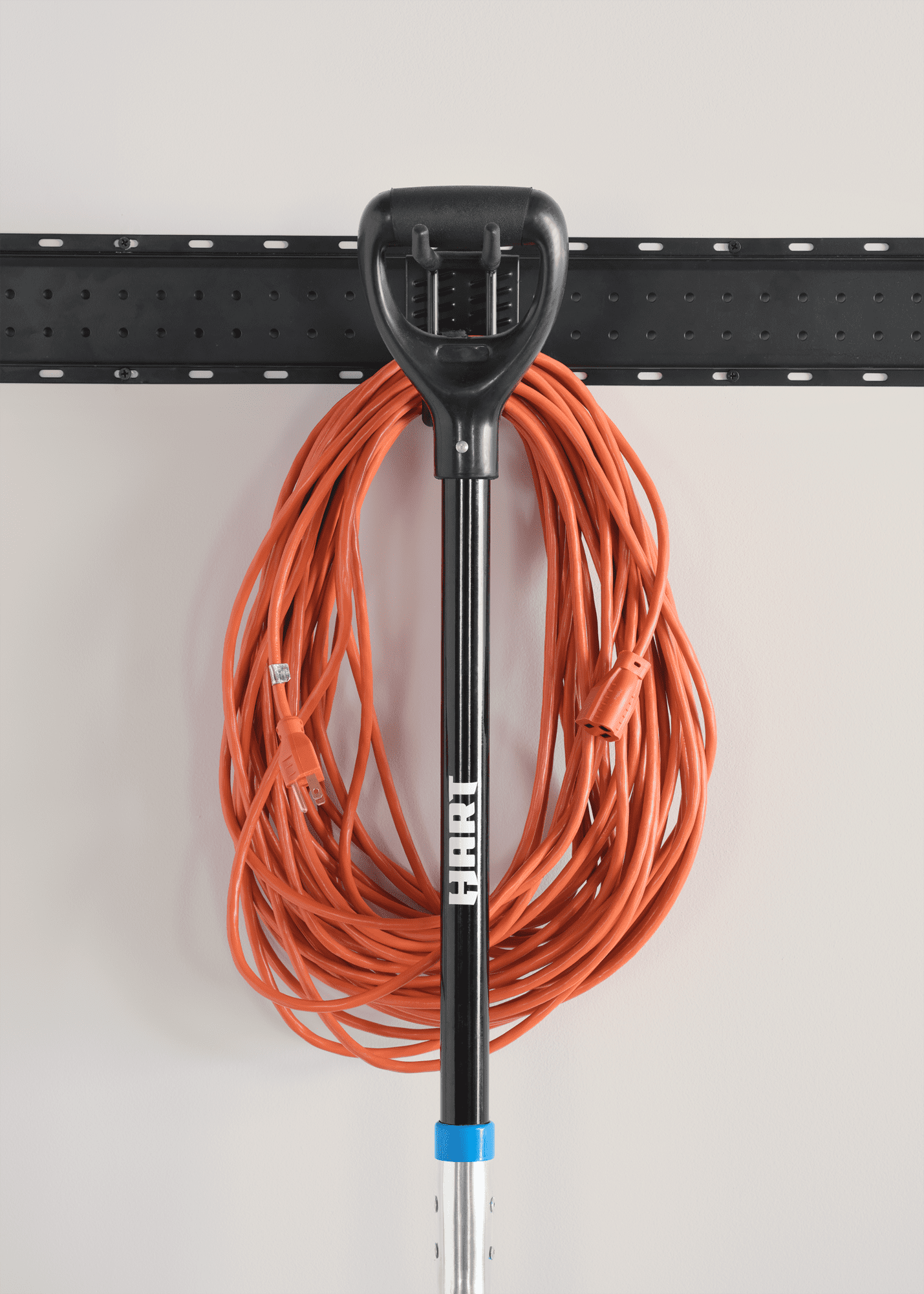 HART Dual Utility Hook for Garage Storage Rail System, Heavy-Duty Steel with Rubber Grip (Black, 55 lb Capacity) dtqi2