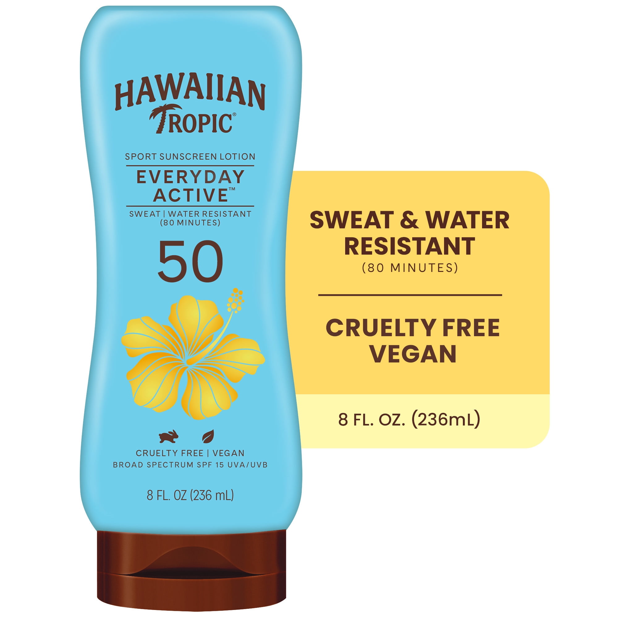 Hawaiian Tropic Everyday Active Sunscreen Lotion, SPF 50, Broad Spectrum UVA/UVB Protection (8 fl oz) dxc5i