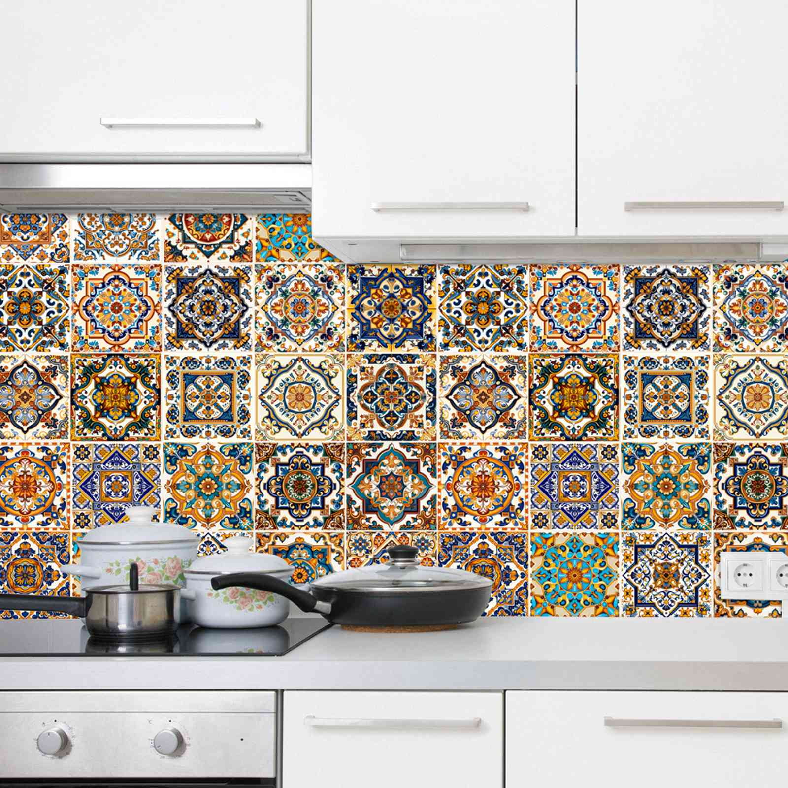Orchip Peel and Stick Wall Tile Decals, Waterproof PVC Backsplash Stickers for Kitchen and Bathroom (24 Pack, 6x6 in) mul22