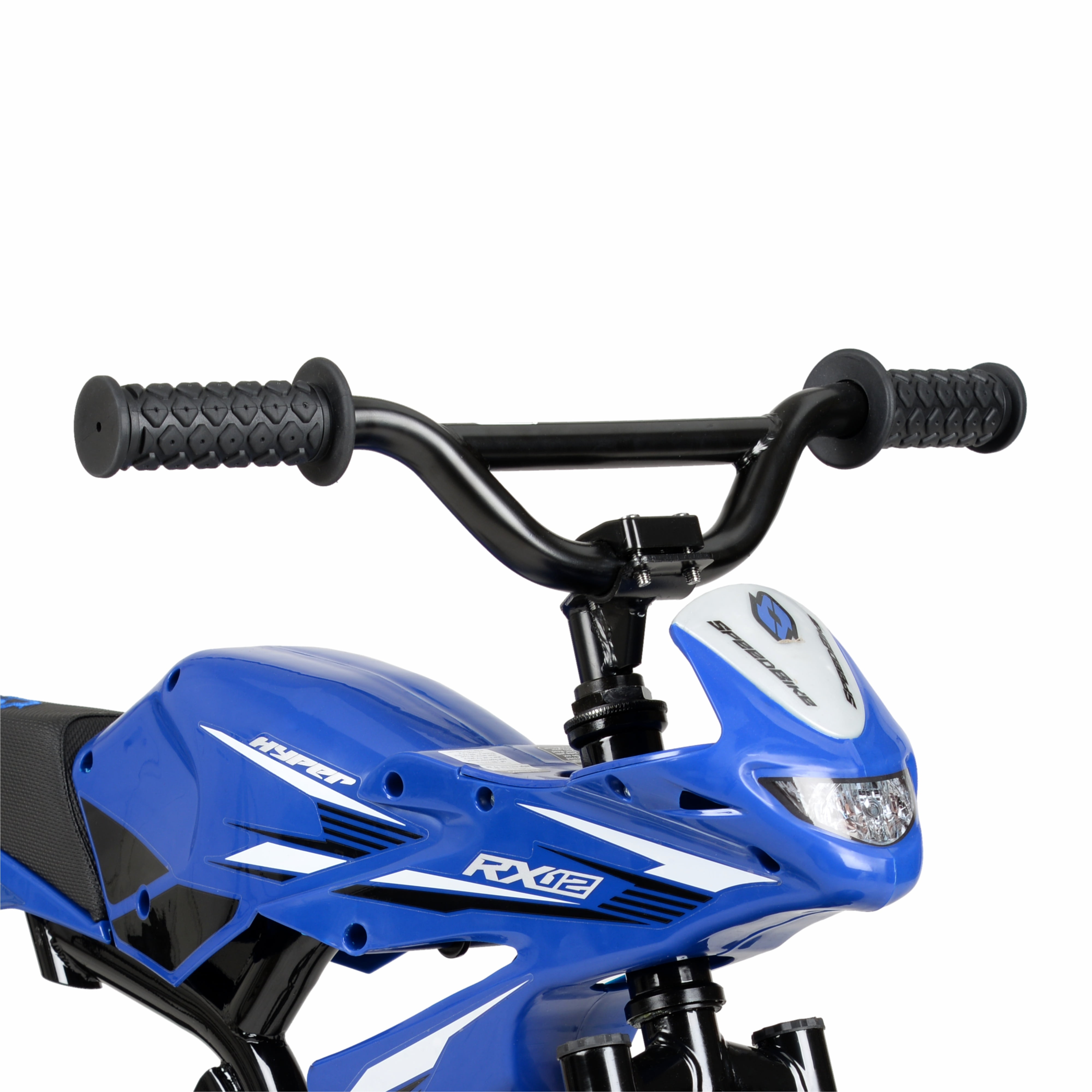 Hyper Bicycles 12 in Speed Bike for Kids, Durable Frame with Training Wheels (Blue, 12 in) tj38x