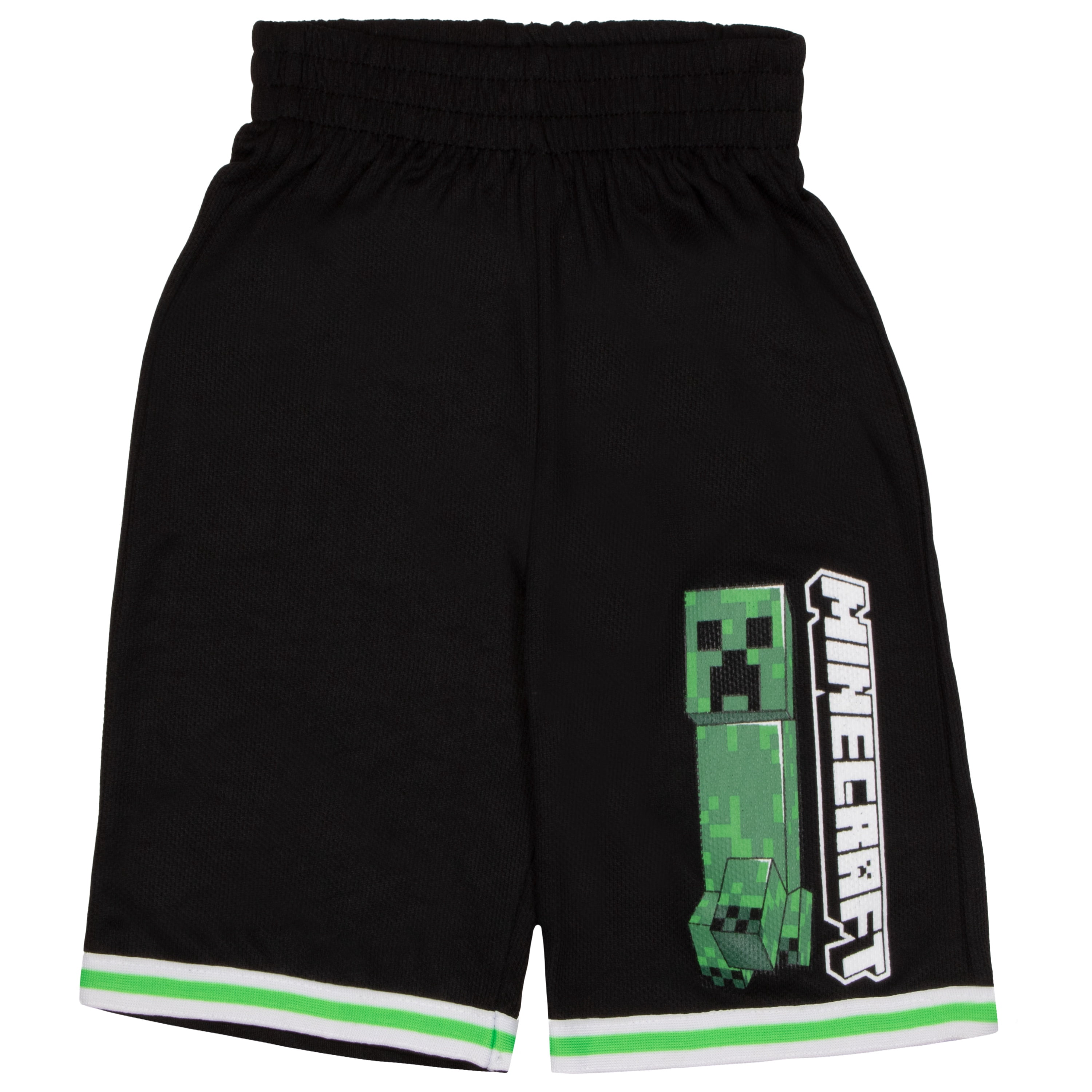 Minecraft Boys Creeper Athletic T-Shirt and Shorts 2-Piece Set (Green, Size 7-8) rznw3