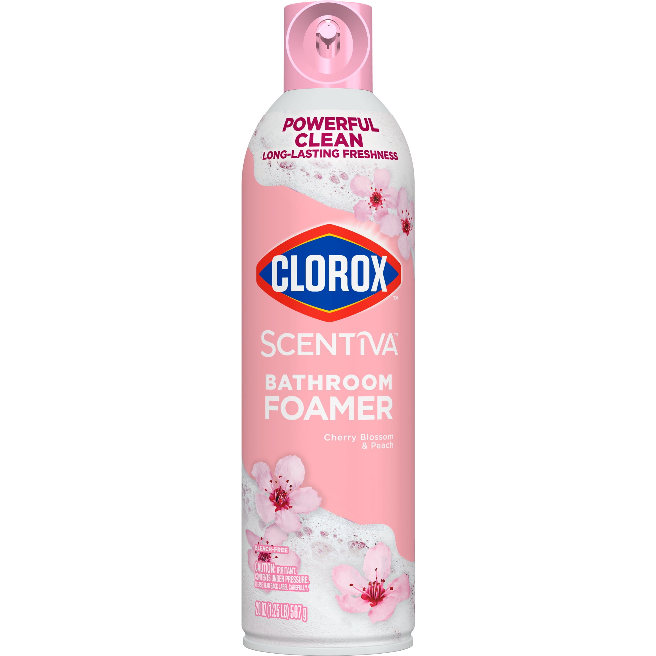 Clorox Scentiva Bathroom Foamer Cleaner, Cherry Blossom and Peach Scent (20 oz) r73e5