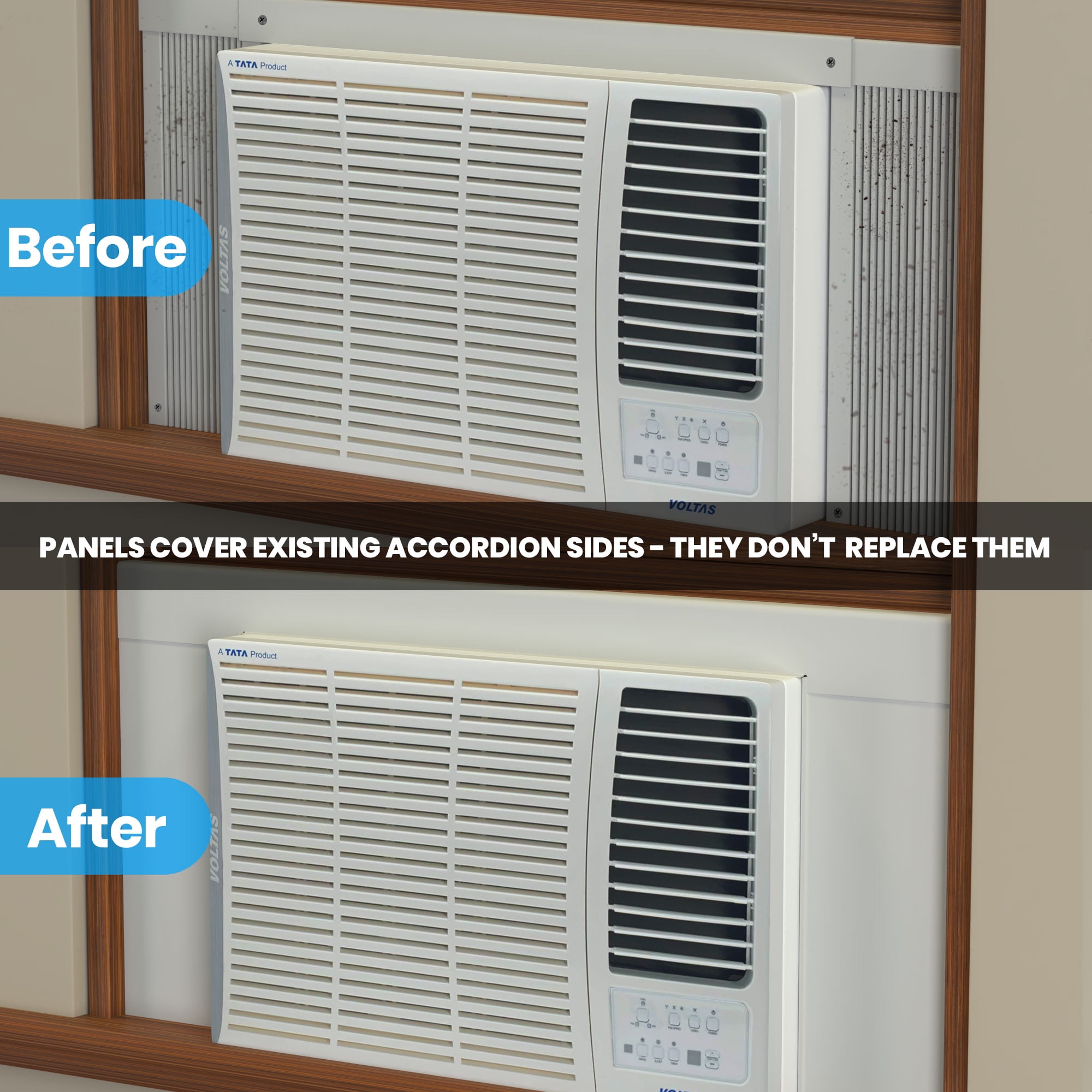 BreezeStop Window AC Unit Insulation Surround Panels (White, 36 in Width) 62r67