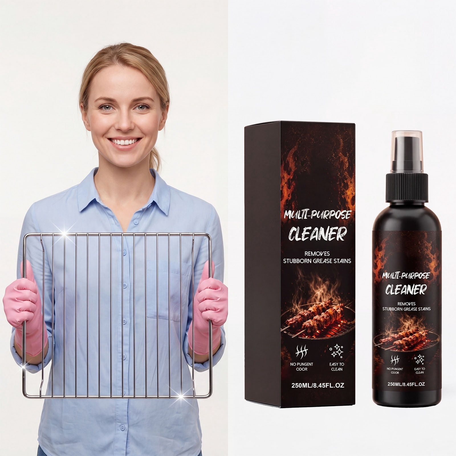 Zonthxa Heavy Duty BBQ Grill Degreaser and Multi Purpose Cleaner for Gas and Charcoal Grills (8.5 fl oz) y0bvi