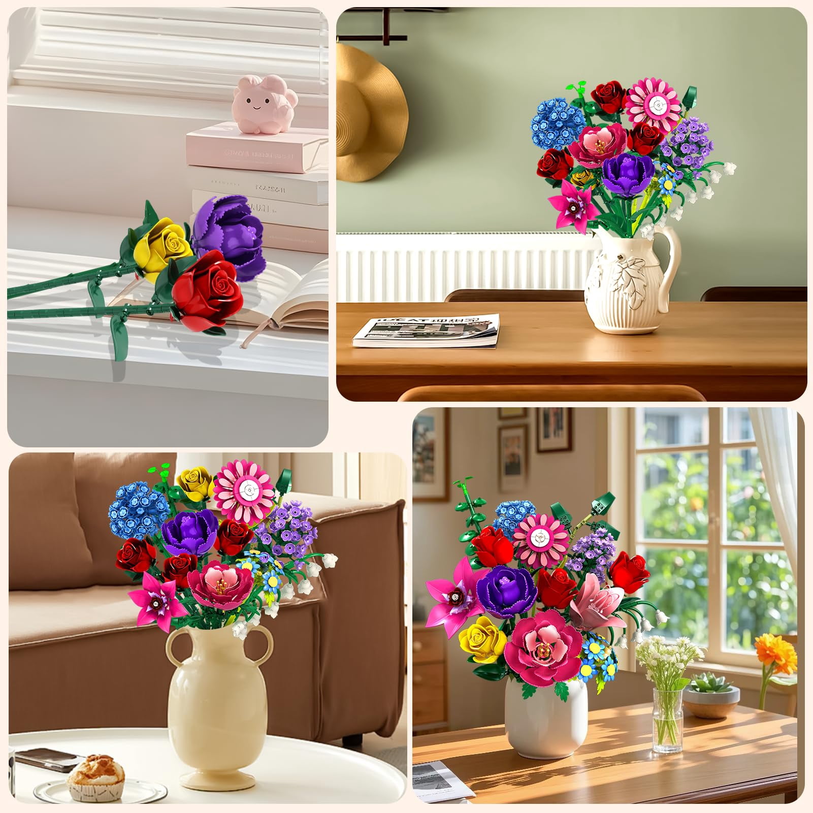 Wideland Flower Bouquet Building Set (Botanical Collection, 1020 Pieces) 6cznn