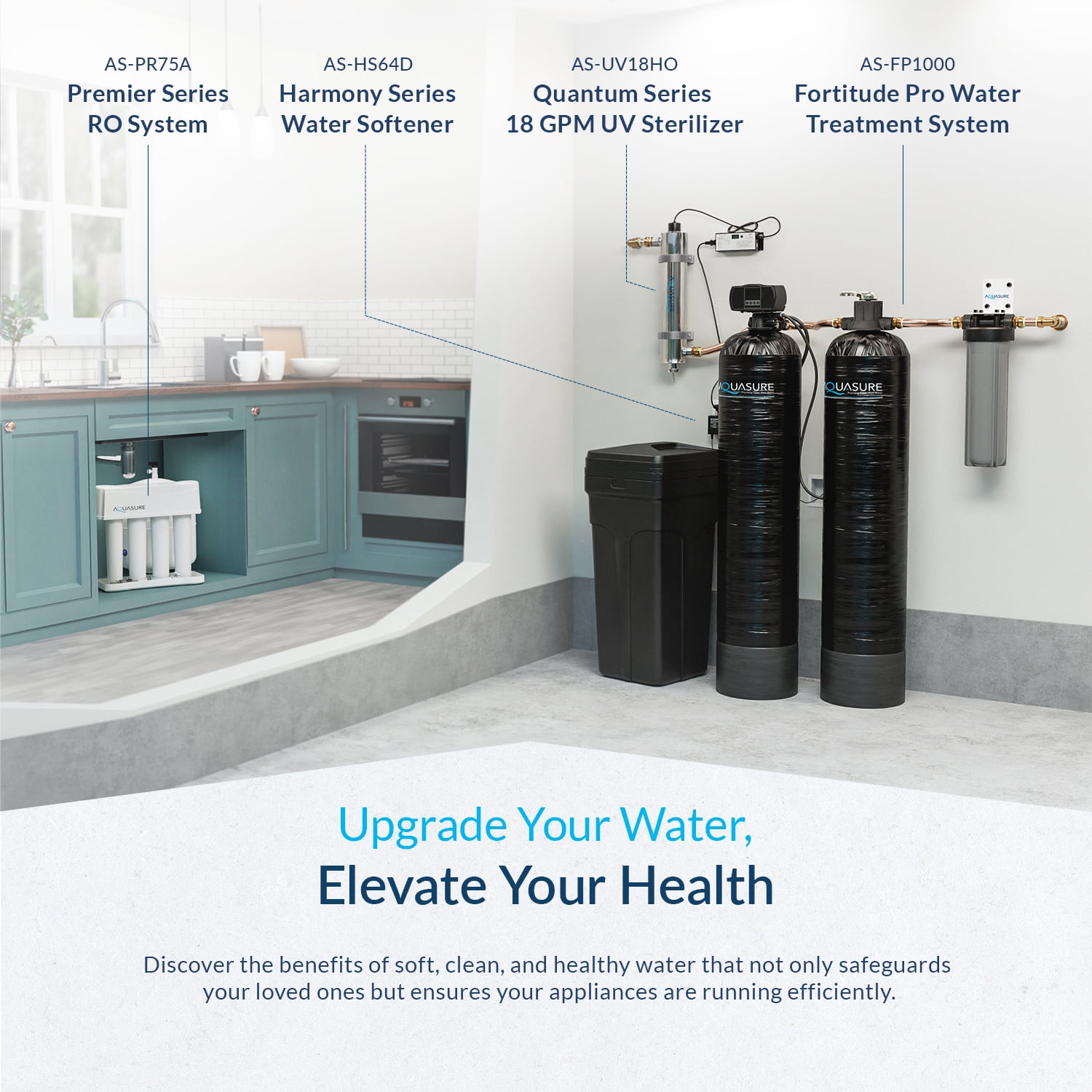 Aquasure Premier Advanced Reverse Osmosis Drinking Water Filter System with Alkaline Remineralizing (75 GPD) oe64d