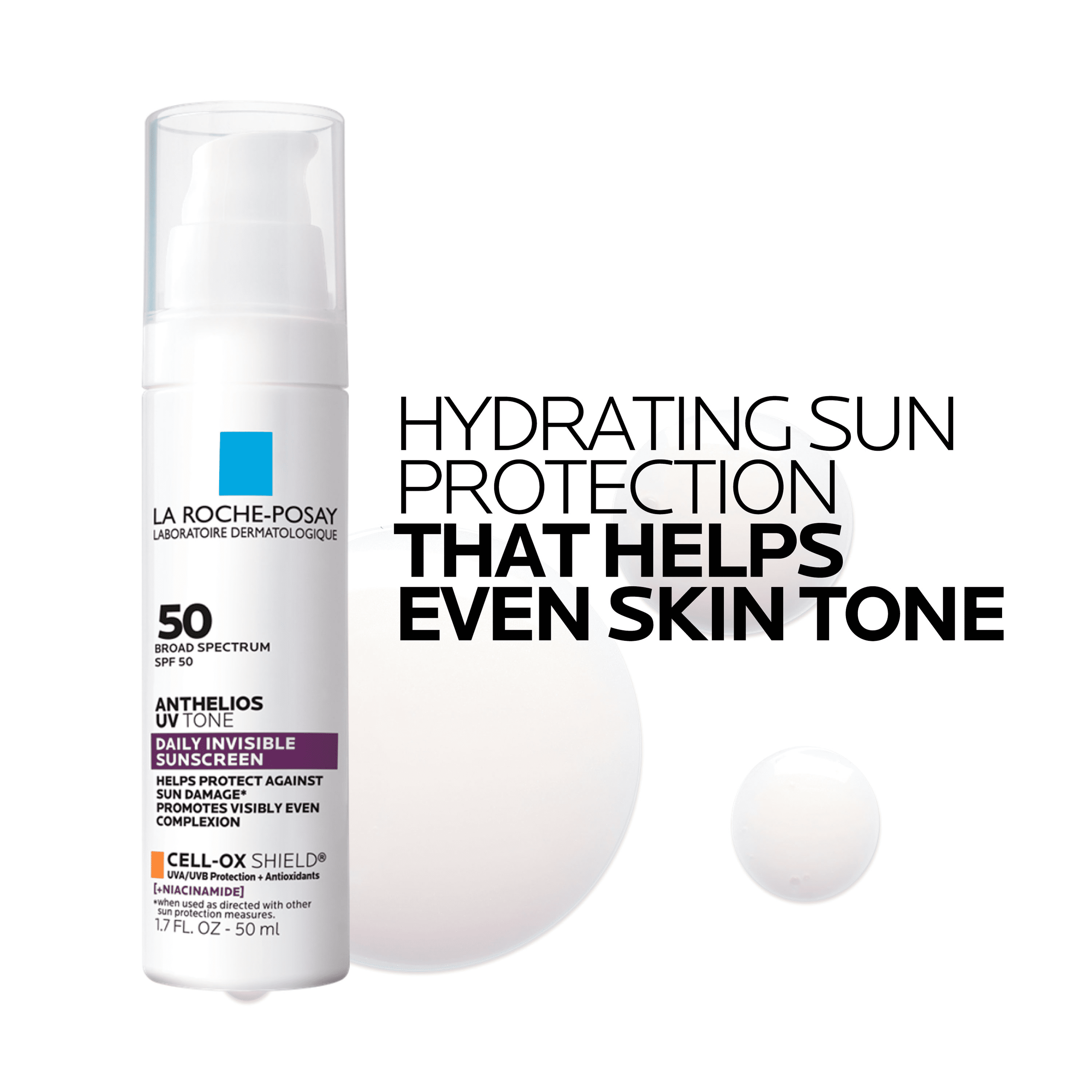 La Roche-Posay Anthelios UV Tone SPF 50 Sunscreen (Invisible Finish, 1.7 fl oz) 50y8g
