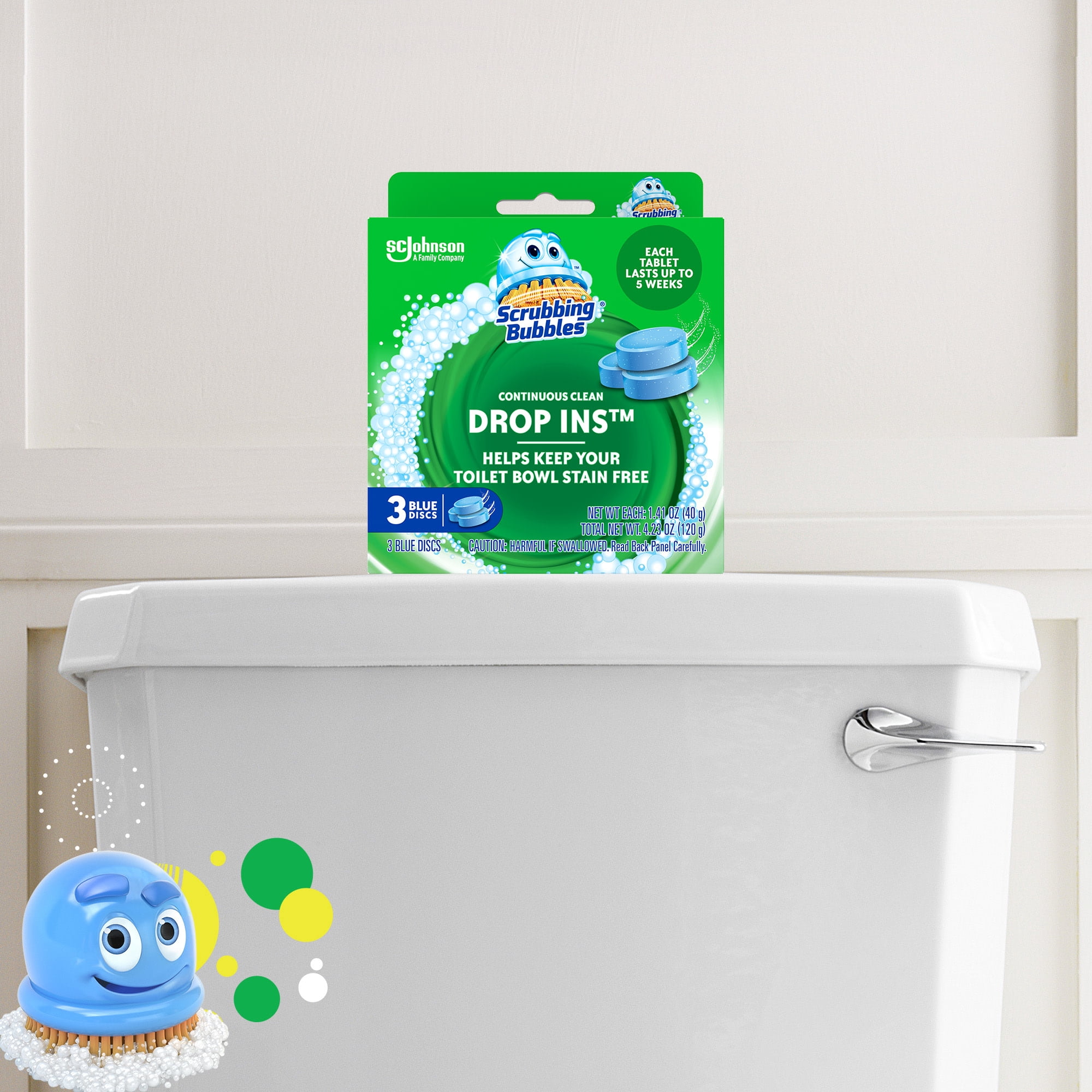 Scrubbing Bubbles Continuous Clean Toilet Drop-Ins, Stain-Fighting Tablets (6 Pack, 18 Count Total) tatf6