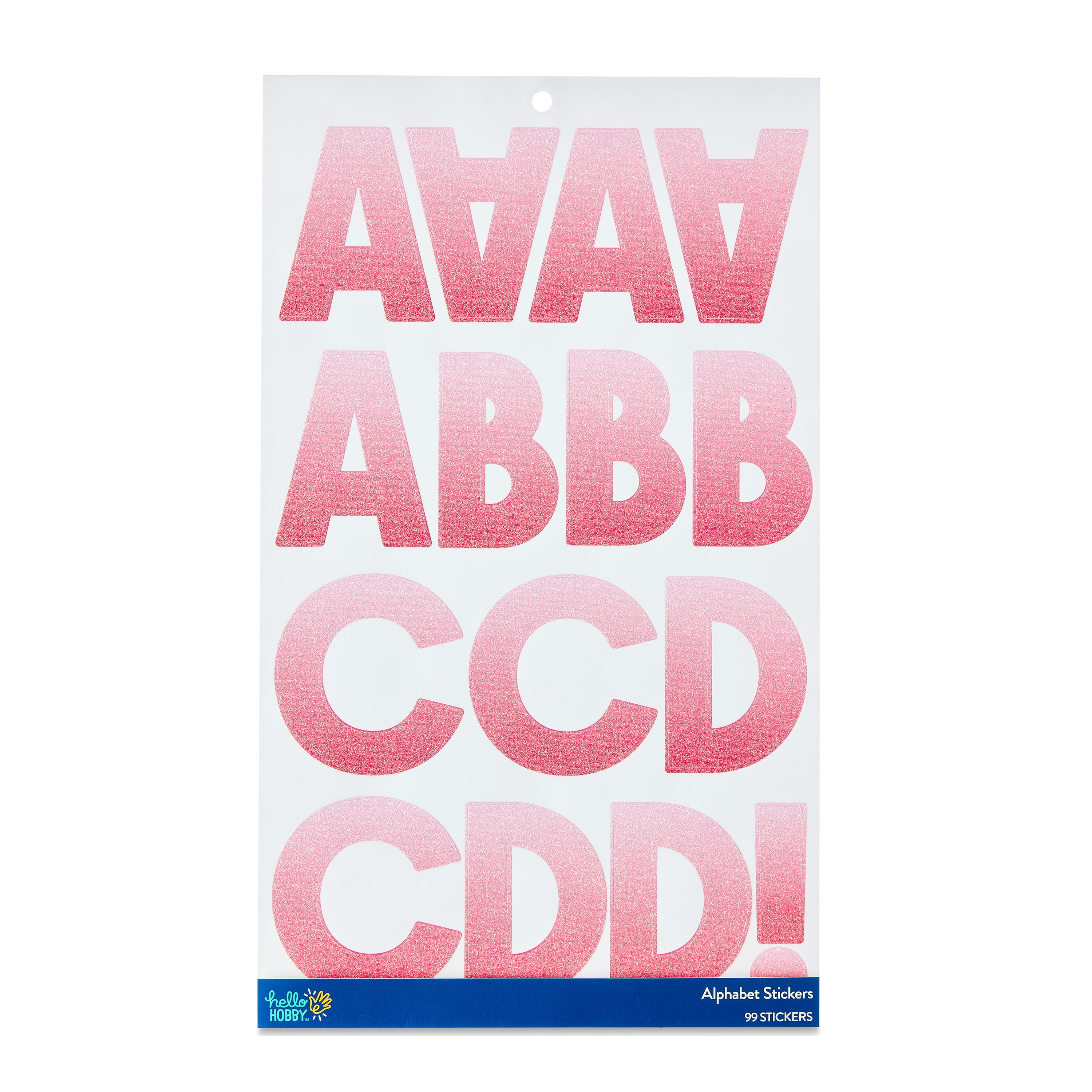 Hello Hobby Extra Large Alphabet Stickers, Glitter Finish Decorative Letter Icons (Pink, 99 Count) nw5jg