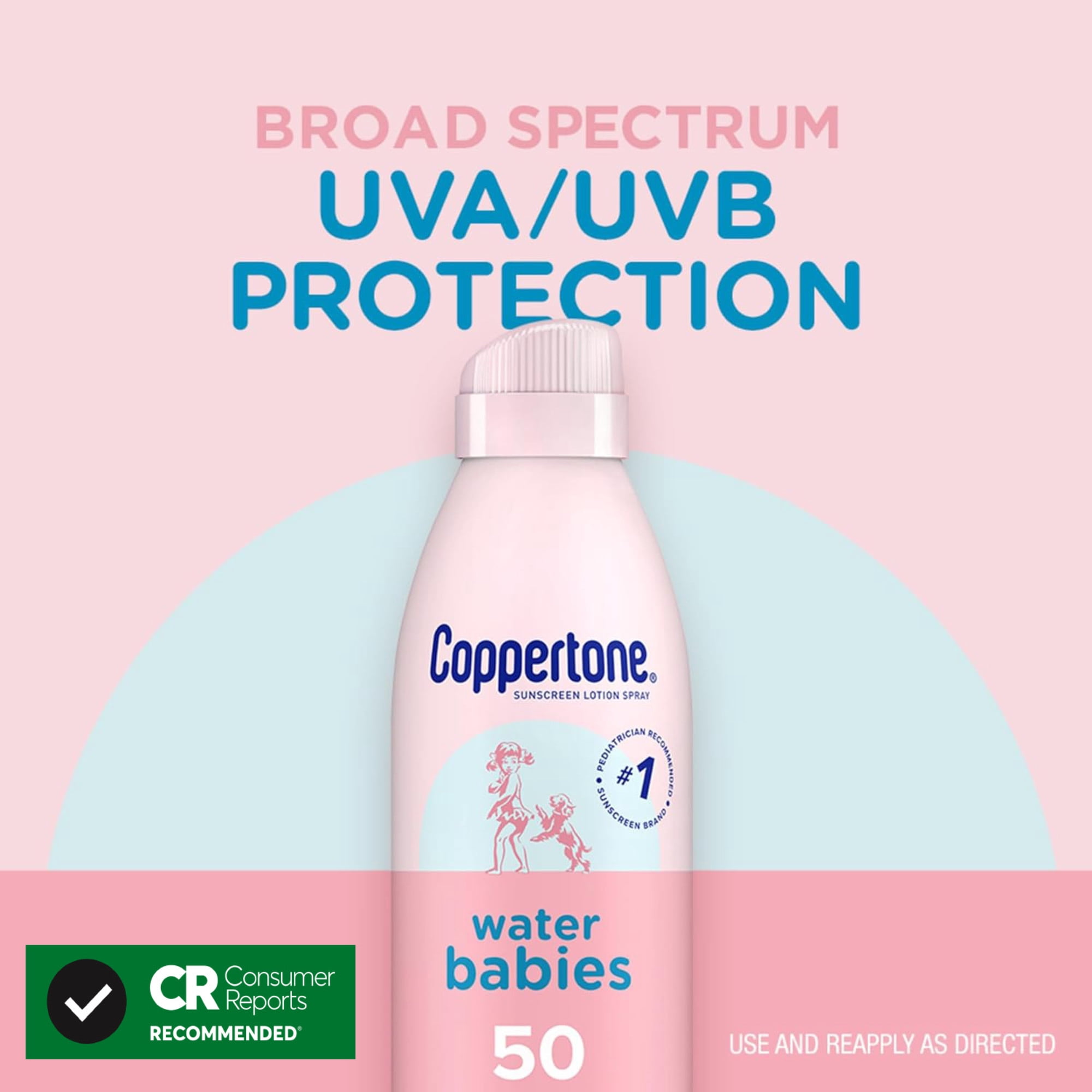 Coppertone WaterBabies Sunscreen Spray, SPF 50 Broad Spectrum Baby Sunscreen (6 oz) olhvr