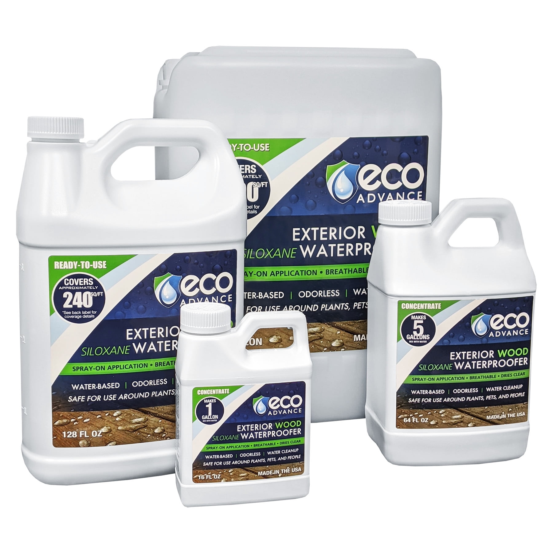 Eco Advance Wood Siloxane Waterproofer, Professional Grade Protective Sealant (Clear, 128 fl oz) khbj5