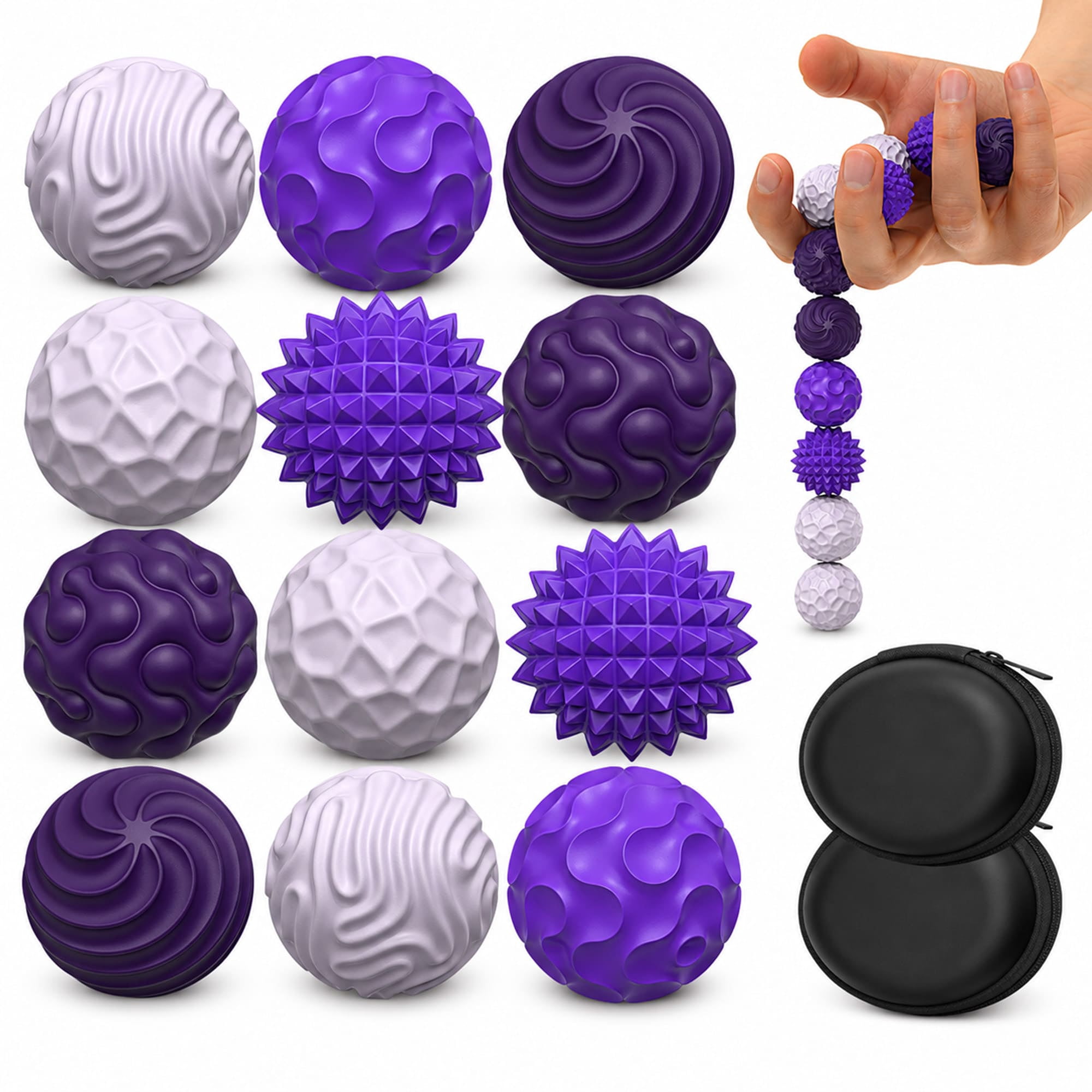 Kywib Magnetic Fidget Balls Sensory Desk Toy Set (Purple, 12 Pieces) 8taut