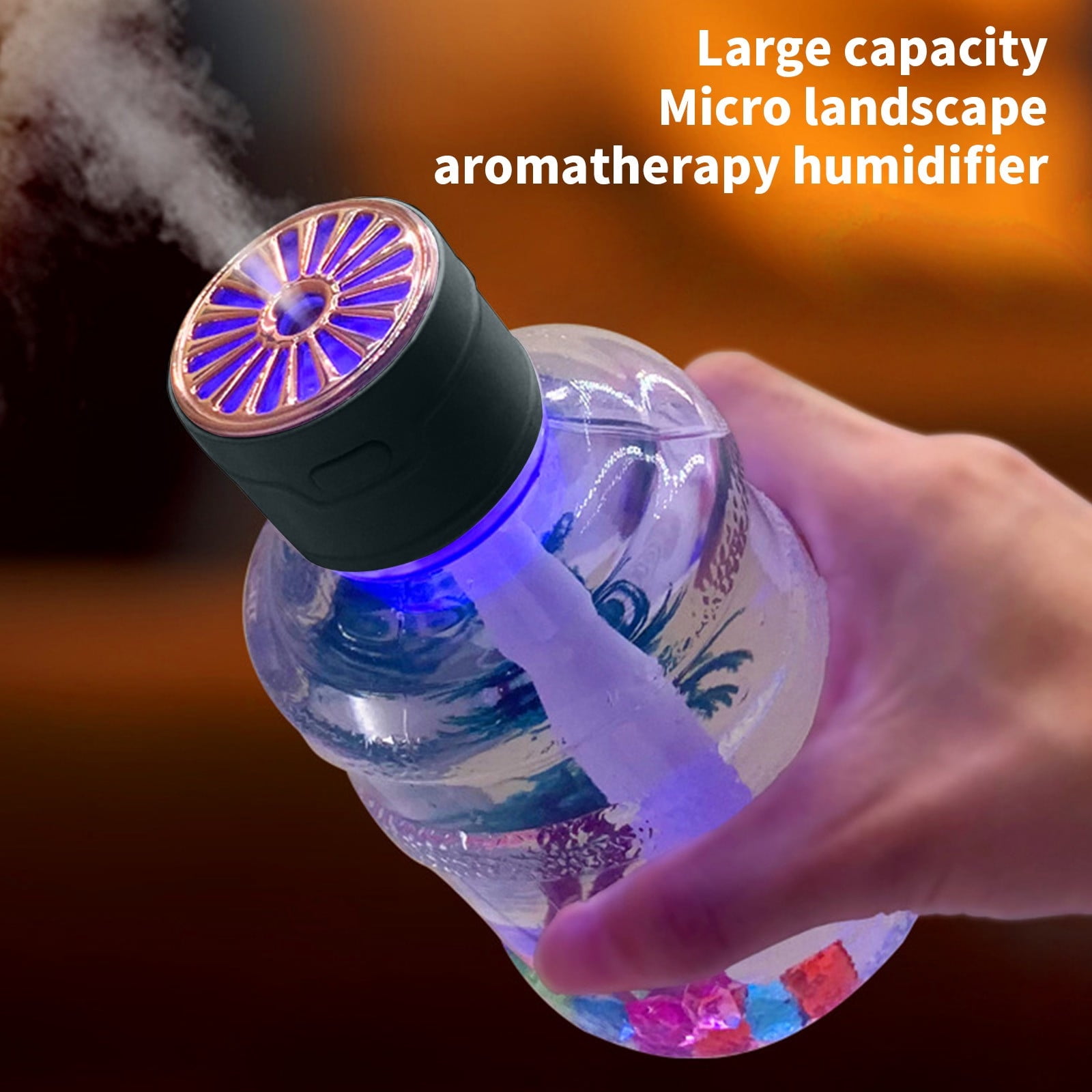 Generic Ultrasonic Cool Mist Humidifier Quiet Aroma Diffuser with Night Light (Gray, 16.91 fl oz) oo8zp