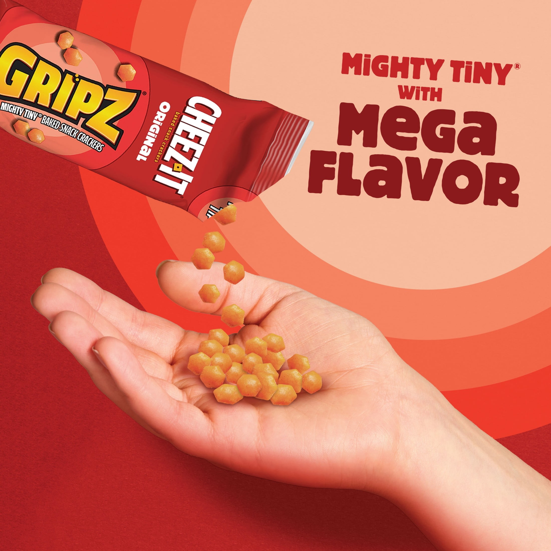 Cheez-It Gripz Original Baked Snack Crackers, Mini Crackers (10 Count, 9 oz) oknv1