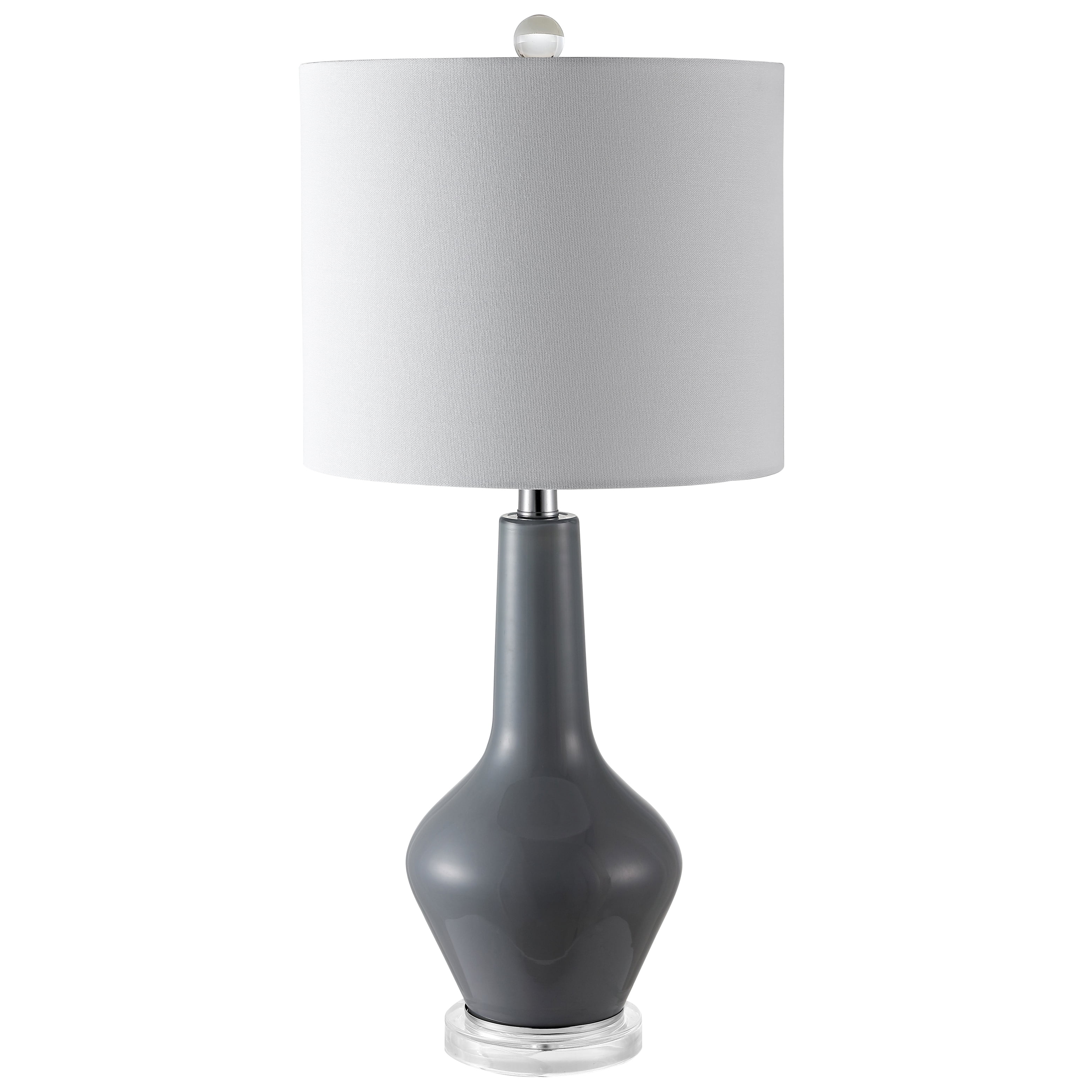 Safavieh Velor Modern Glass Table Lamp with LED Bulb (Smoked Grey, 24 in. H) jfd8i