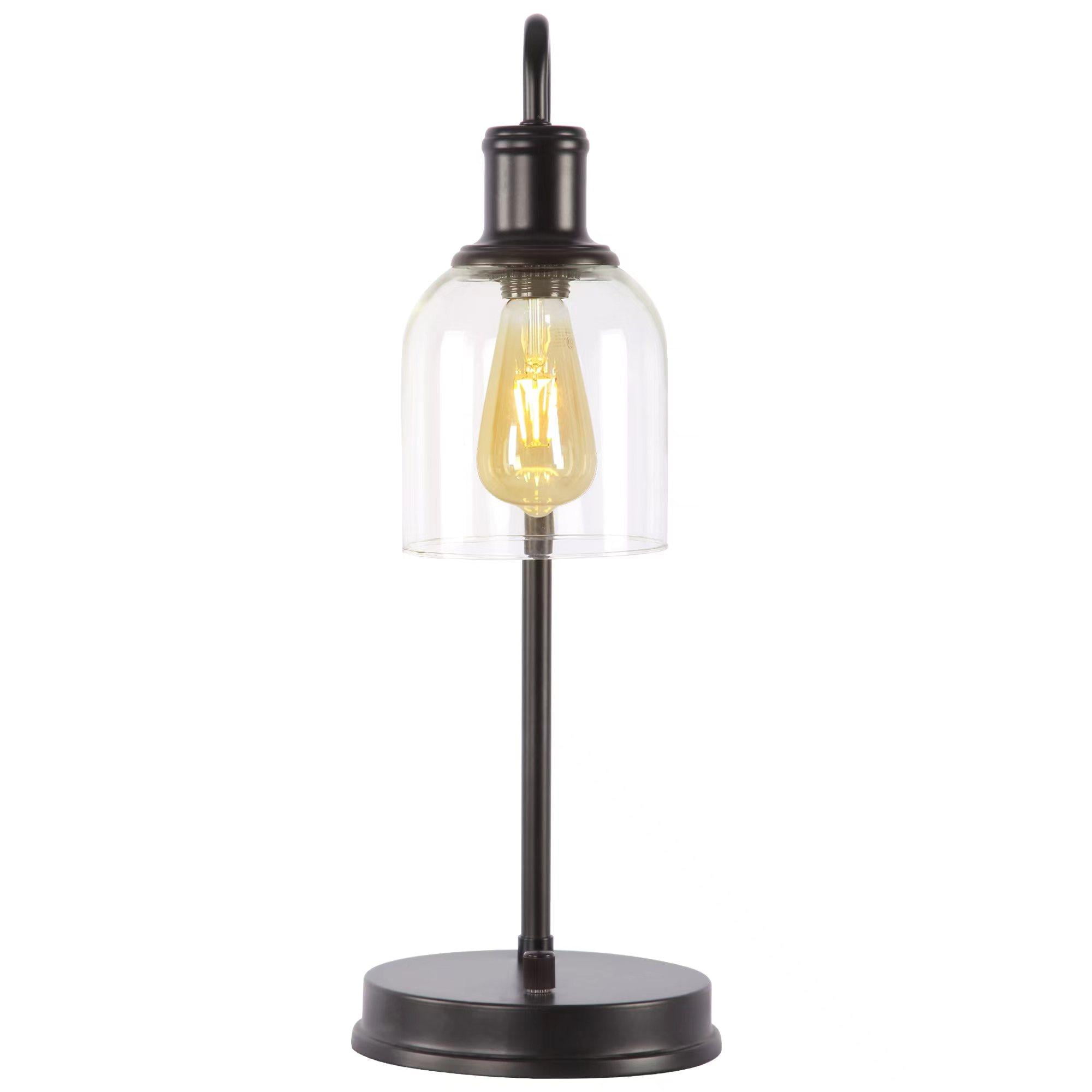 Better Homes & Gardens Classic Metal Desk Lamp with Glass Shade and USB Port (Bronze, 20.5 in) wd8yi