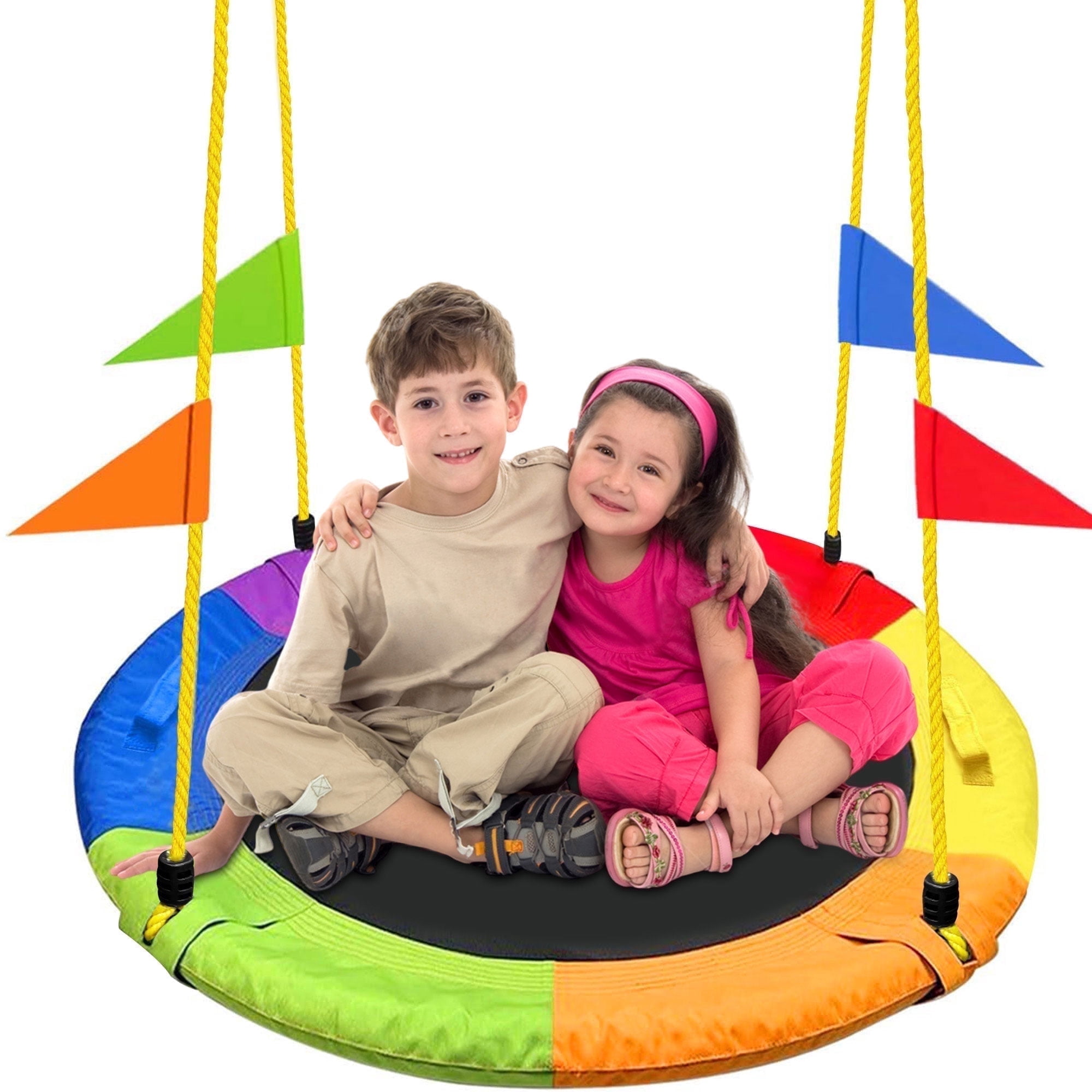 GVDV 40 in Saucer Swing, Heavy-Duty Waterproof Oxford Tree Swing for Kids, Adjustable Height (750 lb Capacity) hwryl