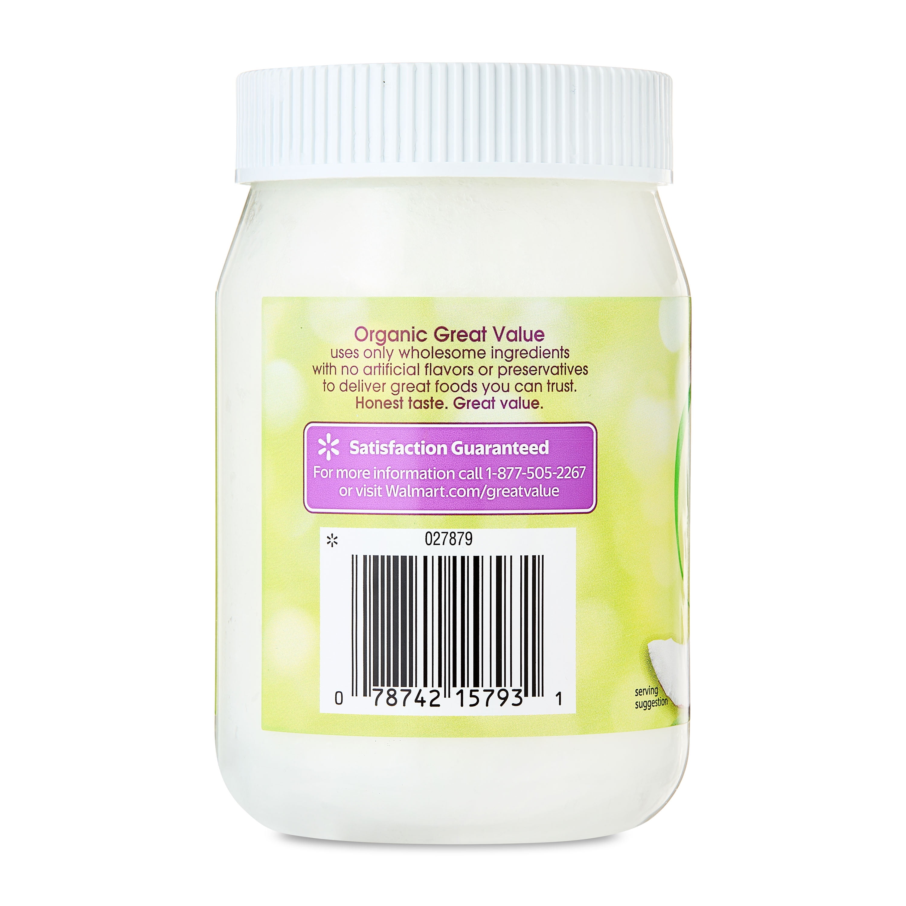 Great Value Organic Unrefined Virgin Coconut Oil (Cold-Pressed, 14 fl oz) 78xa6