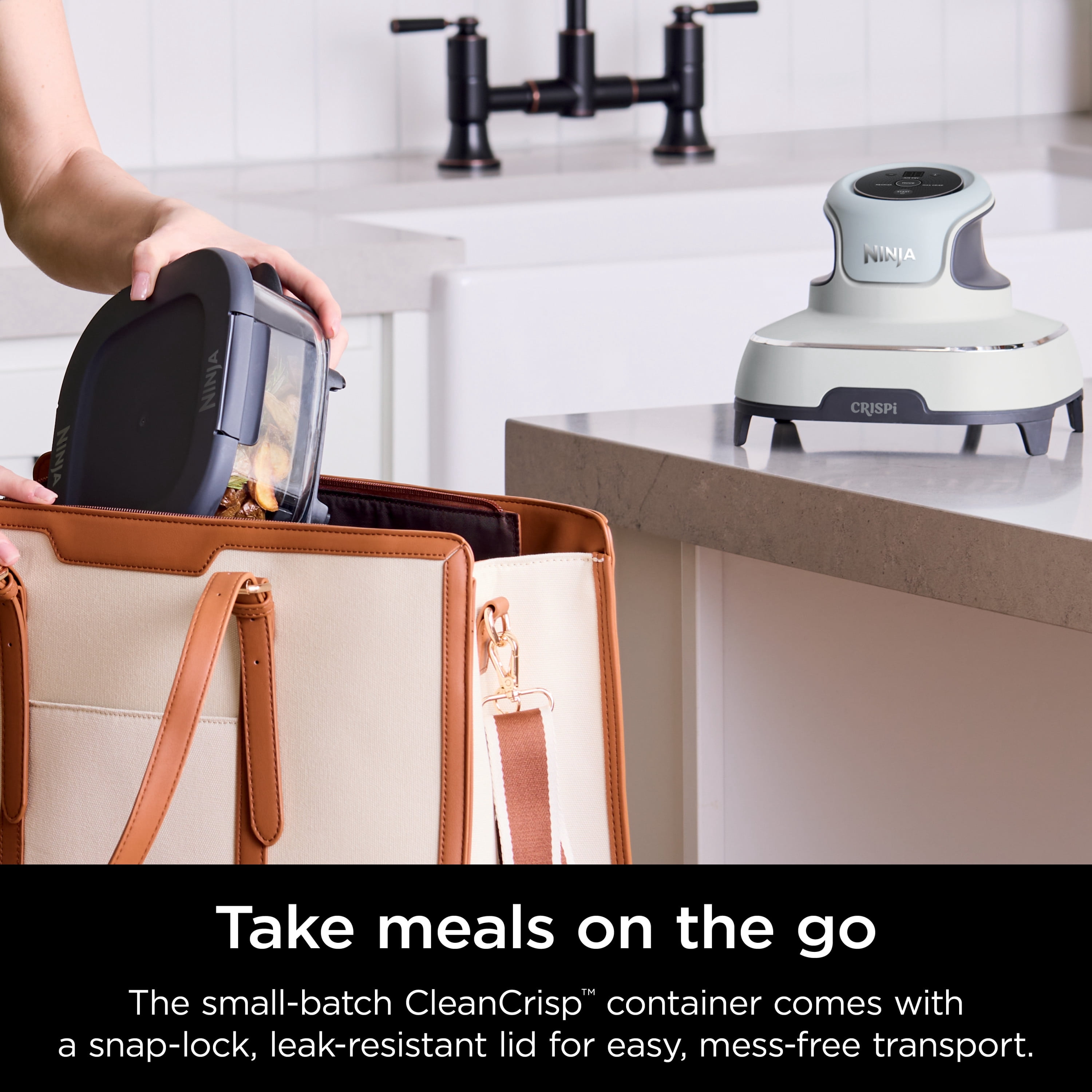Ninja Crispi Glass Air Fryer 3-in-1 Portable Countertop Oven (White, 4 qt) iggs7