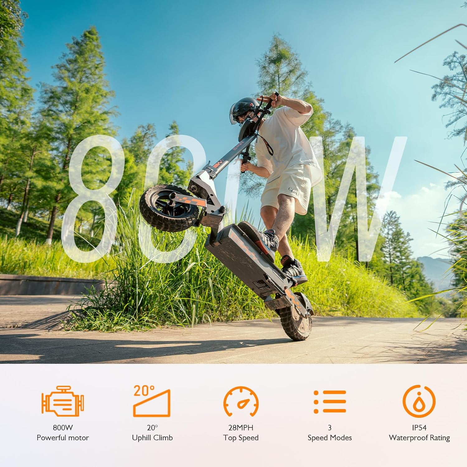 KUKIRIN G2 Electric Scooter for Adults, 800W Motor, 34-Mile Range, Foldable Commuting Scooter (Black, 10 in Tires) hg4om