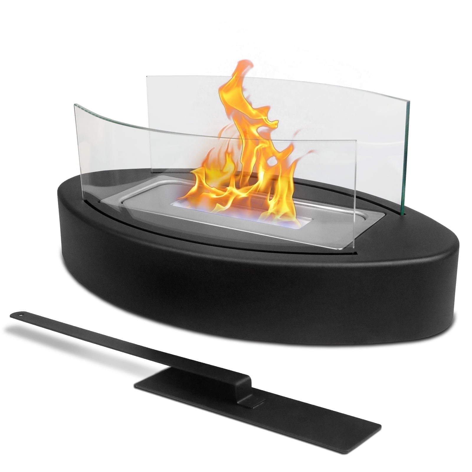 EAST FLAME Tabletop Fire Pit, Portable Indoor and Outdoor Fireplace with Rotating Flame Design (Black) b0cdn