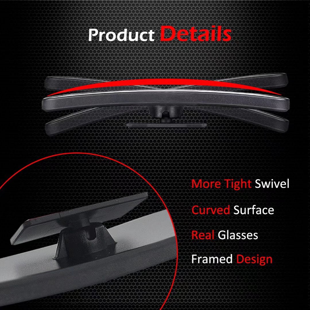 Ampper Blind Spot Mirror Rectangle Convex Wide Angle Off-Road Accessory (White, 2 Pack, 3.7 in x 1.37 in) i53ig
