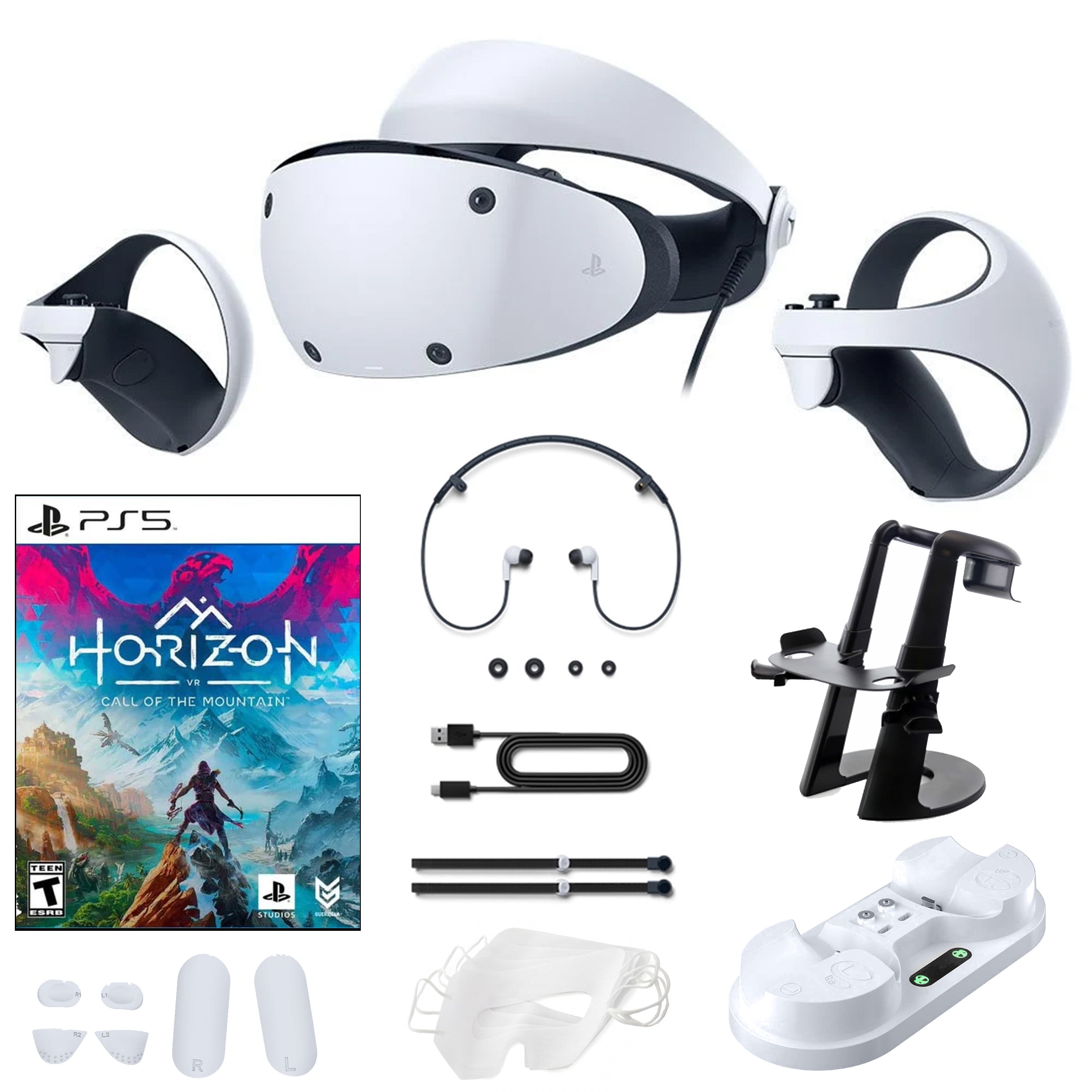 PlayStation VR2 Horizon Call of the Mountain Bundle with Accessories (White) 6qxke
