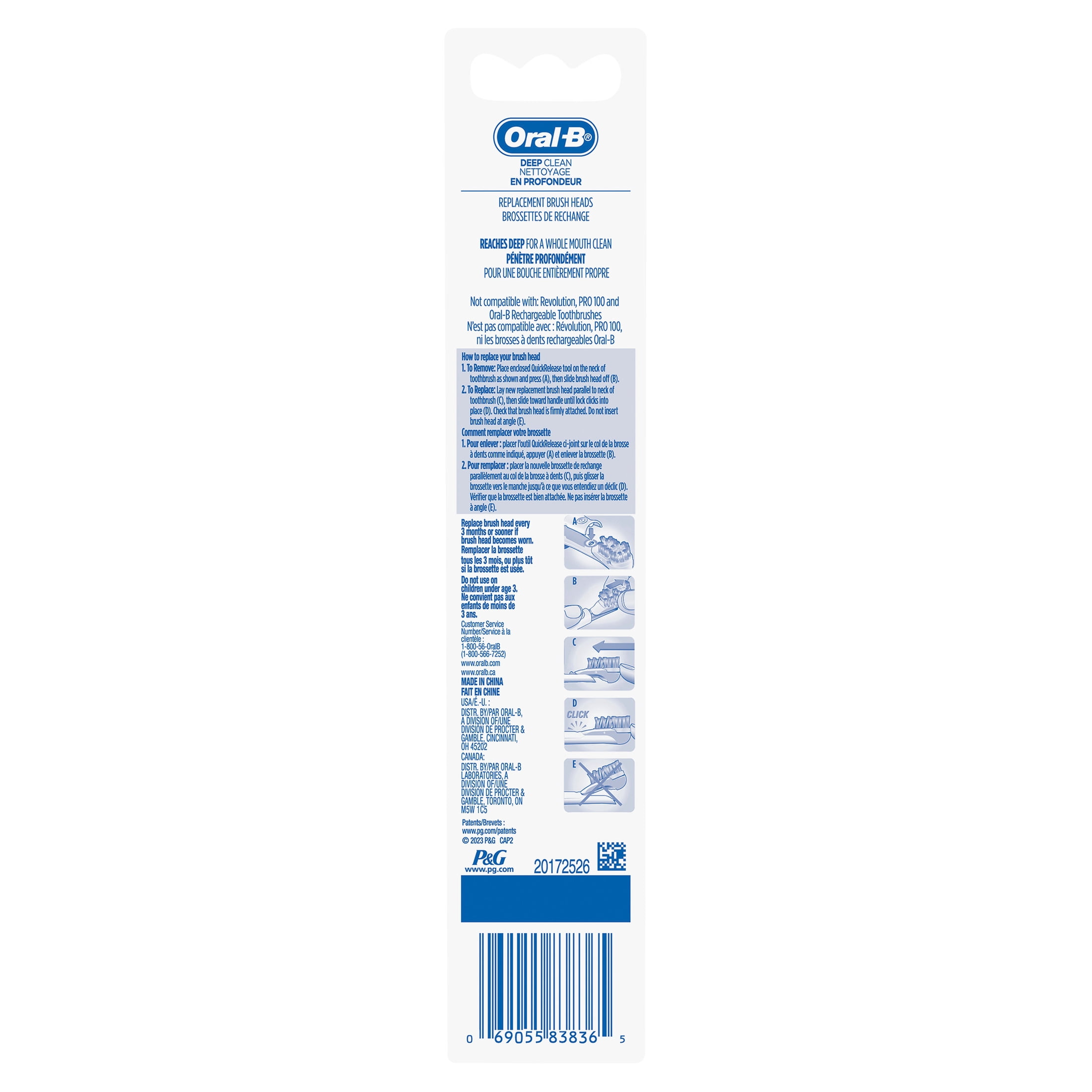 Oral-B Deep Clean Battery Powered Replacement Toothbrush Heads (White, 6 Pack) 8fhhz - Image 9