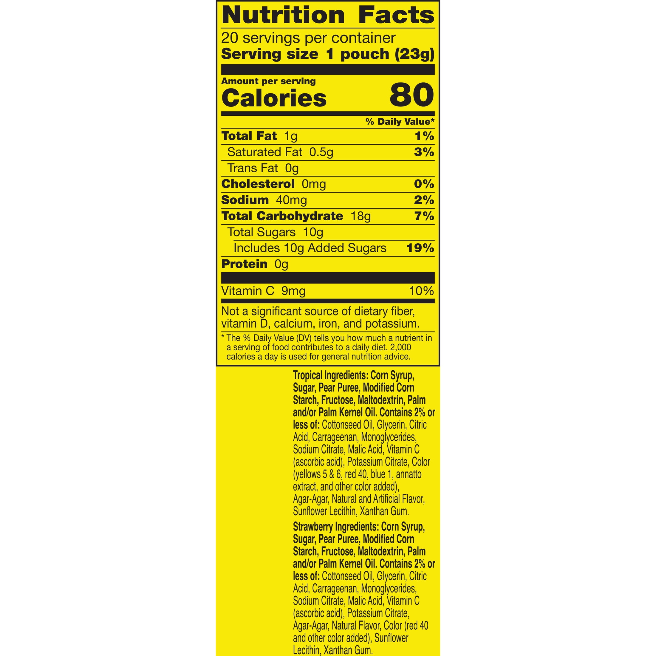 Gushers Fruit Flavored Snacks, Tropical and Strawberry Variety Pack (20 Pouches, 16 oz) 5w0m6