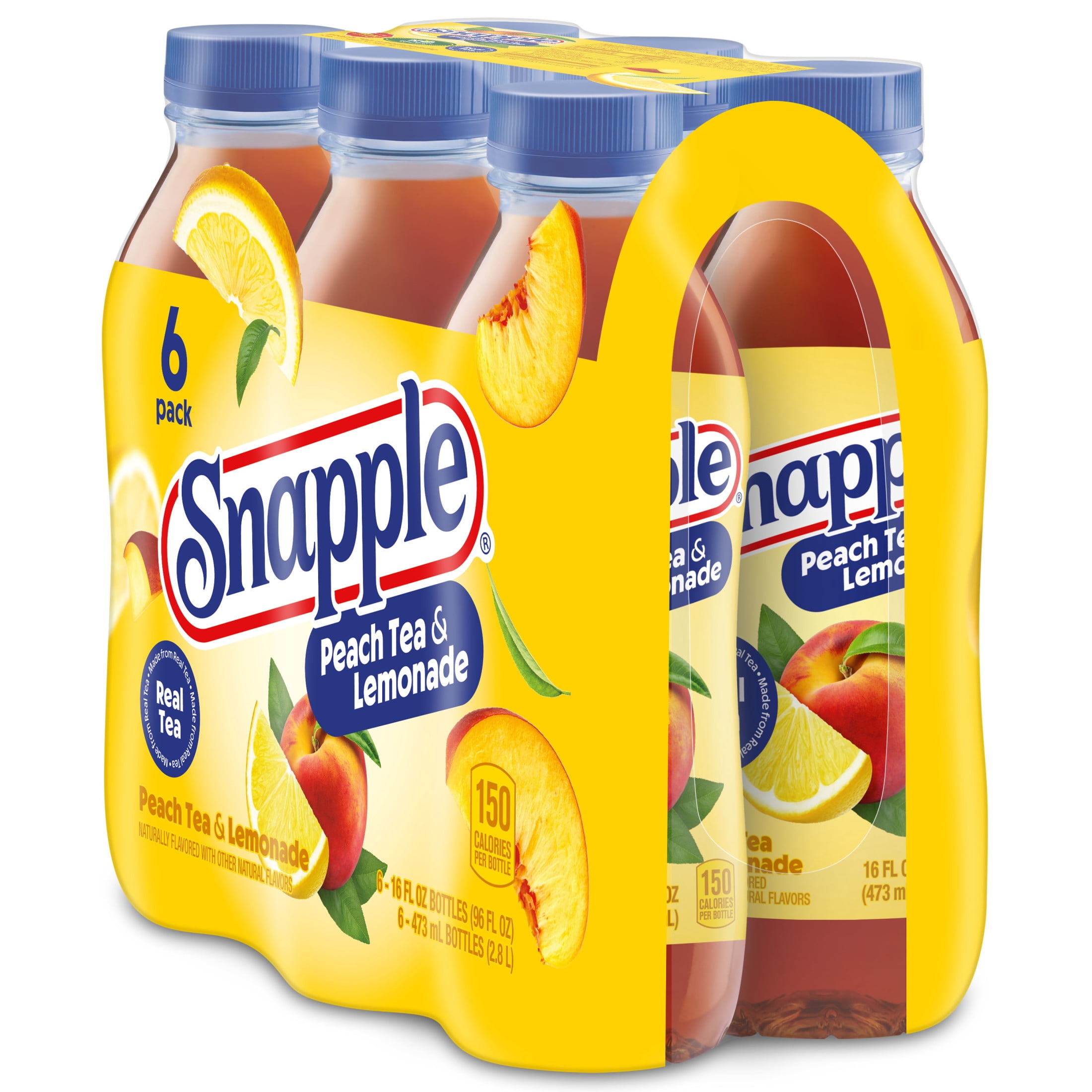 Snapple Peach Tea and Lemonade Refreshing Fruit Drink (6 Pack, 16 fl oz) py8of