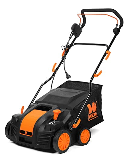 WEN 2-in-1 Electric Lawn Dethatcher and Scarifier with 16-inch Clearing Path (15 Amp, 5-Position Height Adjustment) gld0p
