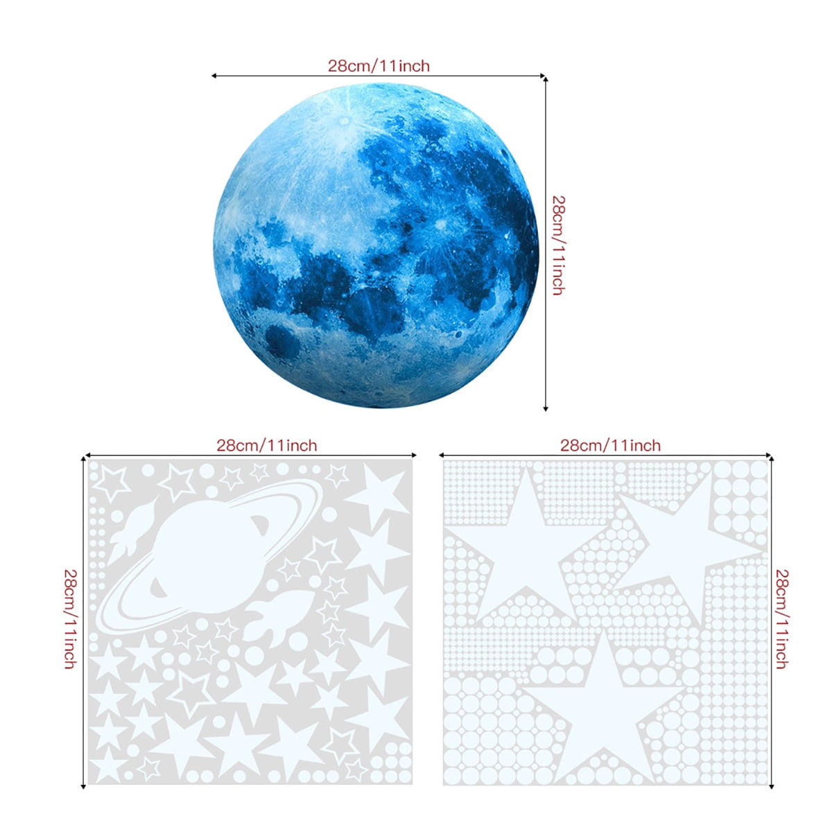 Hvxrjkn Glow in The Dark Star and Spaceship Wall Decals for Kids Bedroom (Blue, 947 Pieces) rydry