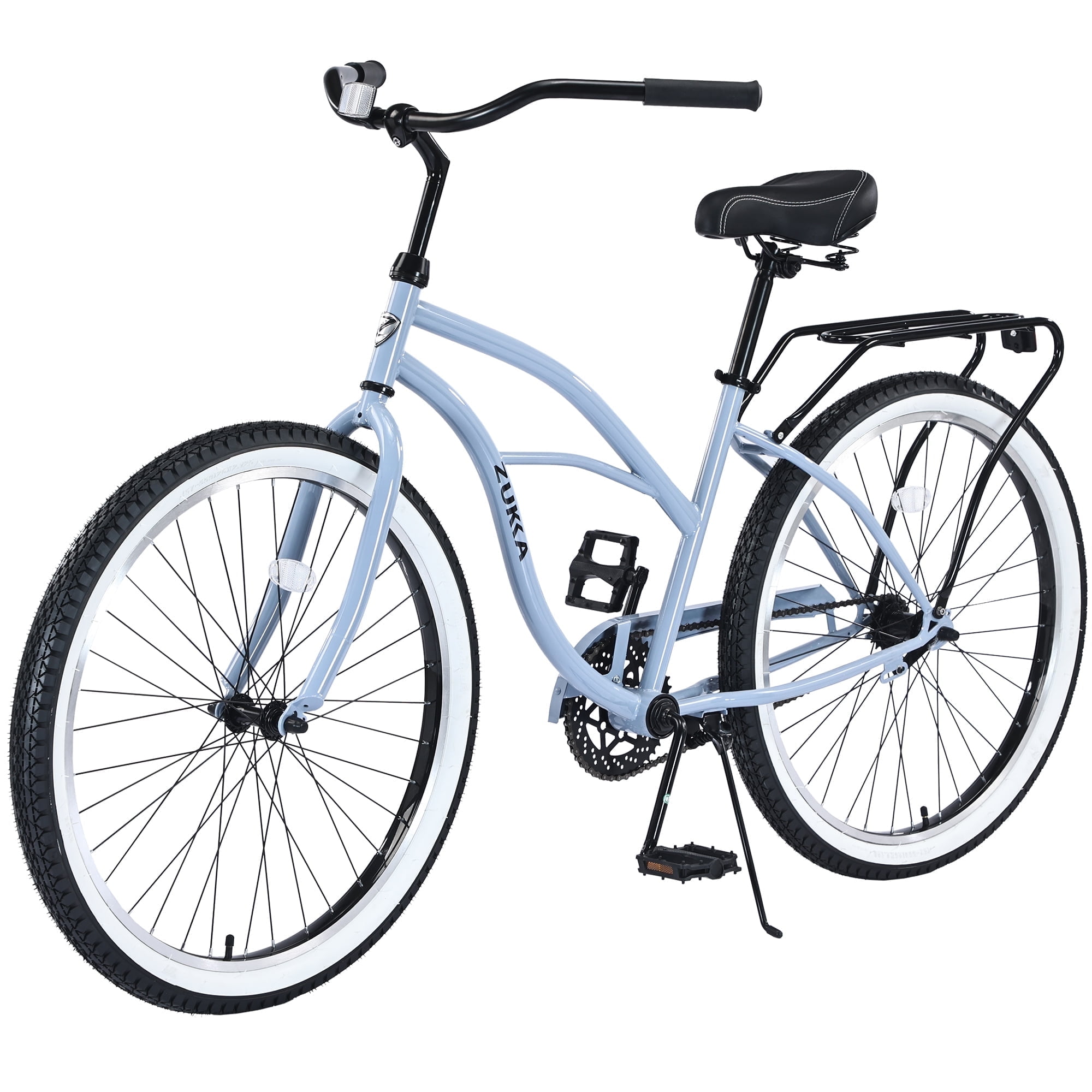 Zukka 26 in Cruiser Bike Steel Frame Beach Bicycle for Men and Women (Blue, 26 in) 8vc6f