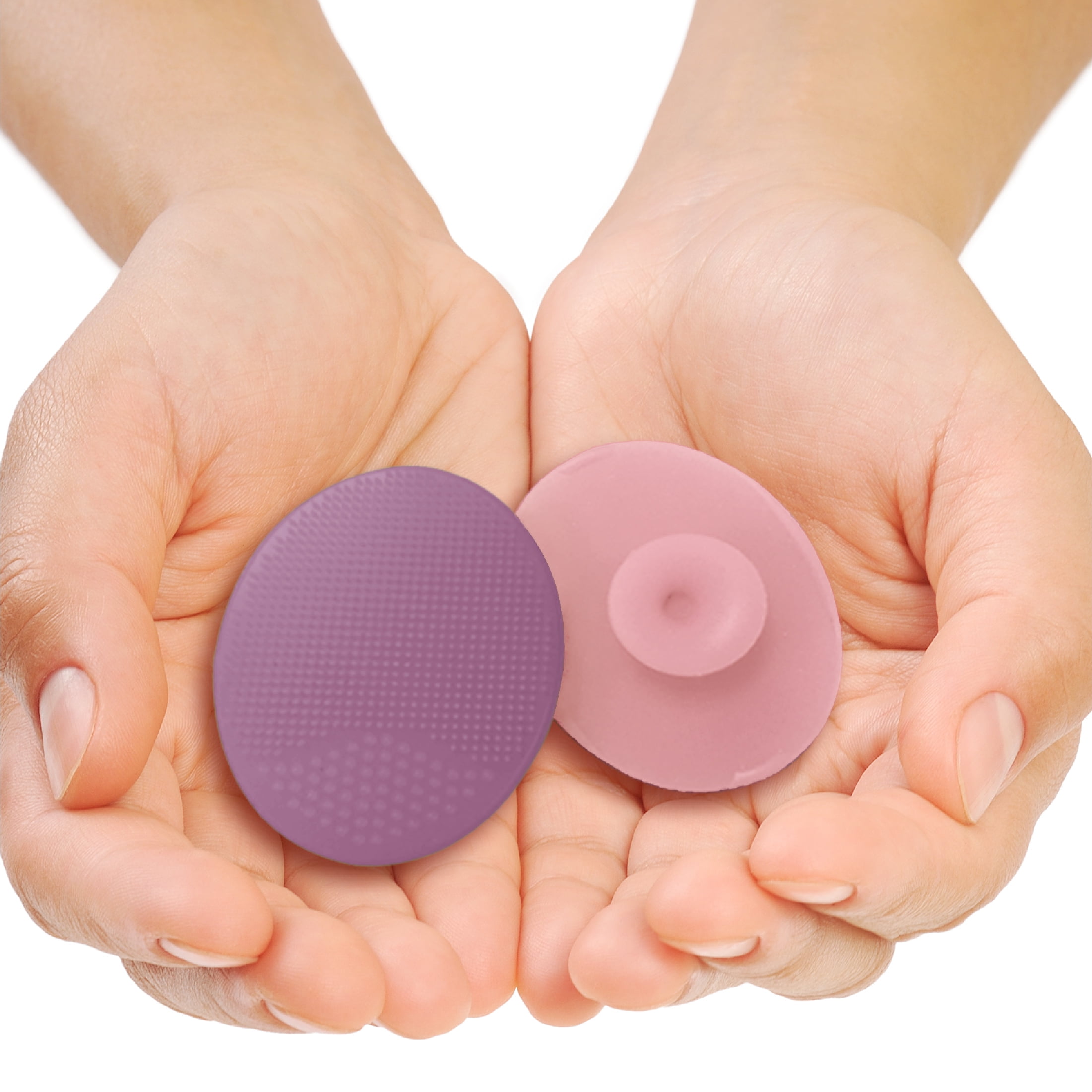 S&T INC. Lil' Scrubbies Facial Cleaning Pads, Silicone Exfoliating Face Scrubber (2 Count, 2 in x 2.5 in) ltehr