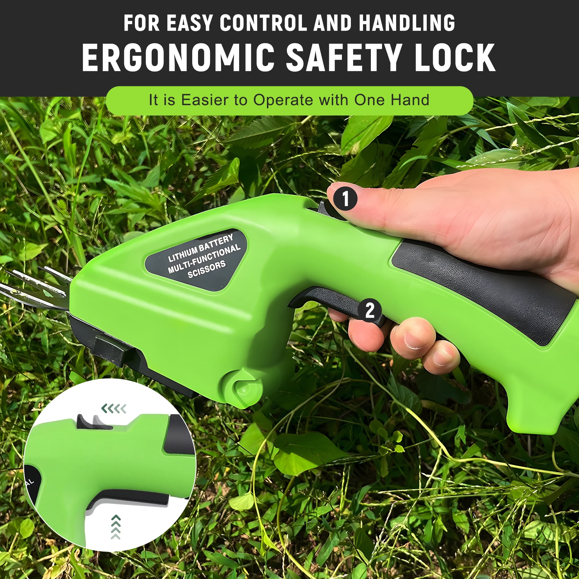 RELOIVE 2-in-1 Cordless Hedge Trimmer and Grass Shear (Green, 2.25 lb) 2umw3