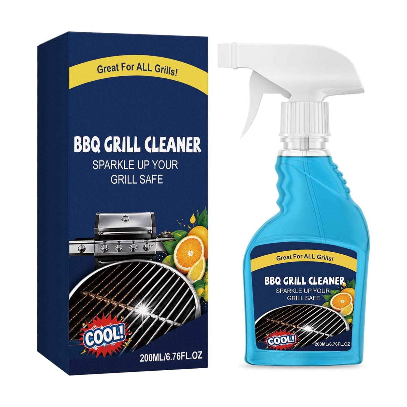 Fdksdf BBQ Grill Cleaner Spray Heavy-Duty Degreaser for Gas and Charcoal Grills (6.76 fl oz) ykdqz