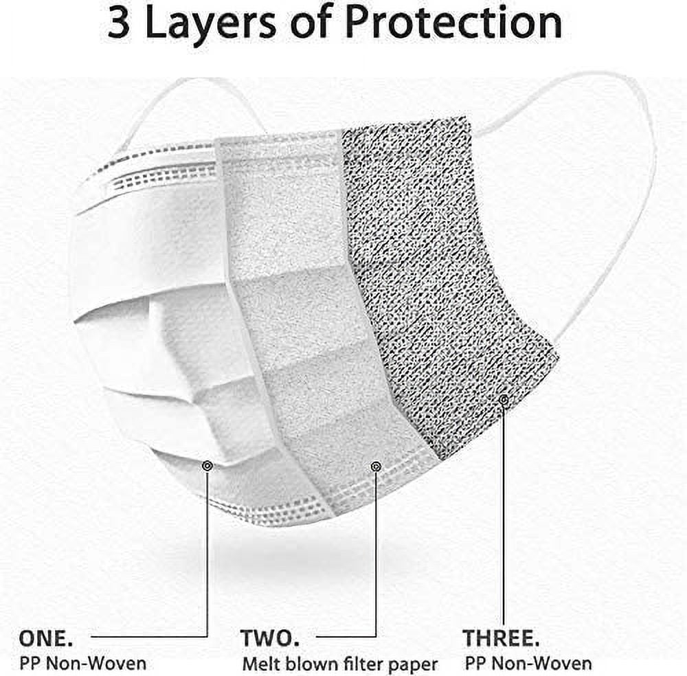SUWU Disposable 3-Ply Face Masks, Breathable Protective Facial Covers with Elastic Earloops (Blue, 50 Pack) olv61