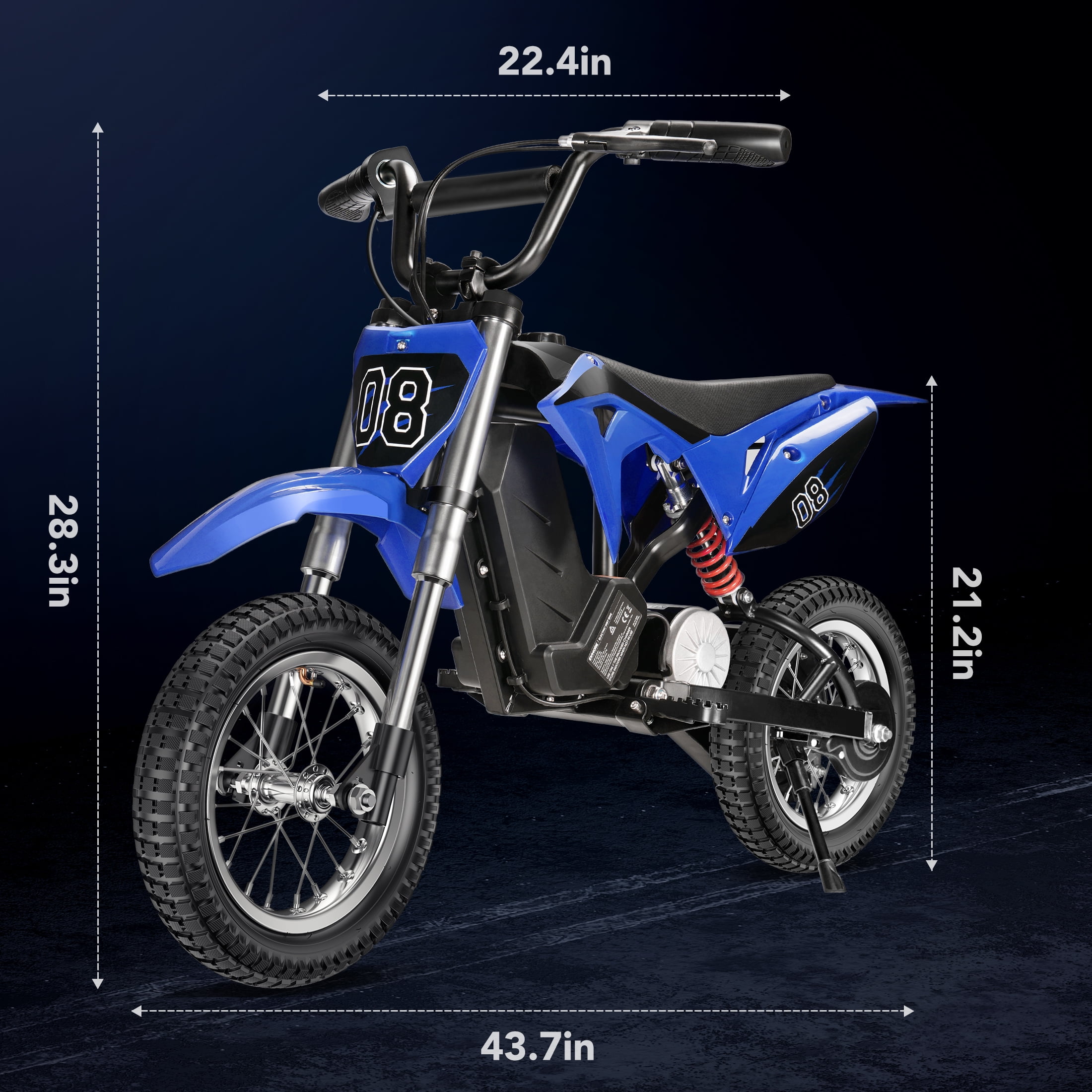 Easoger 36V Kids Electric Dirt Bike, High-Speed Off-Road Motorcycle with 3-Speed Modes and Dual Suspension (Black, 133 lb Capacity) 56zr0