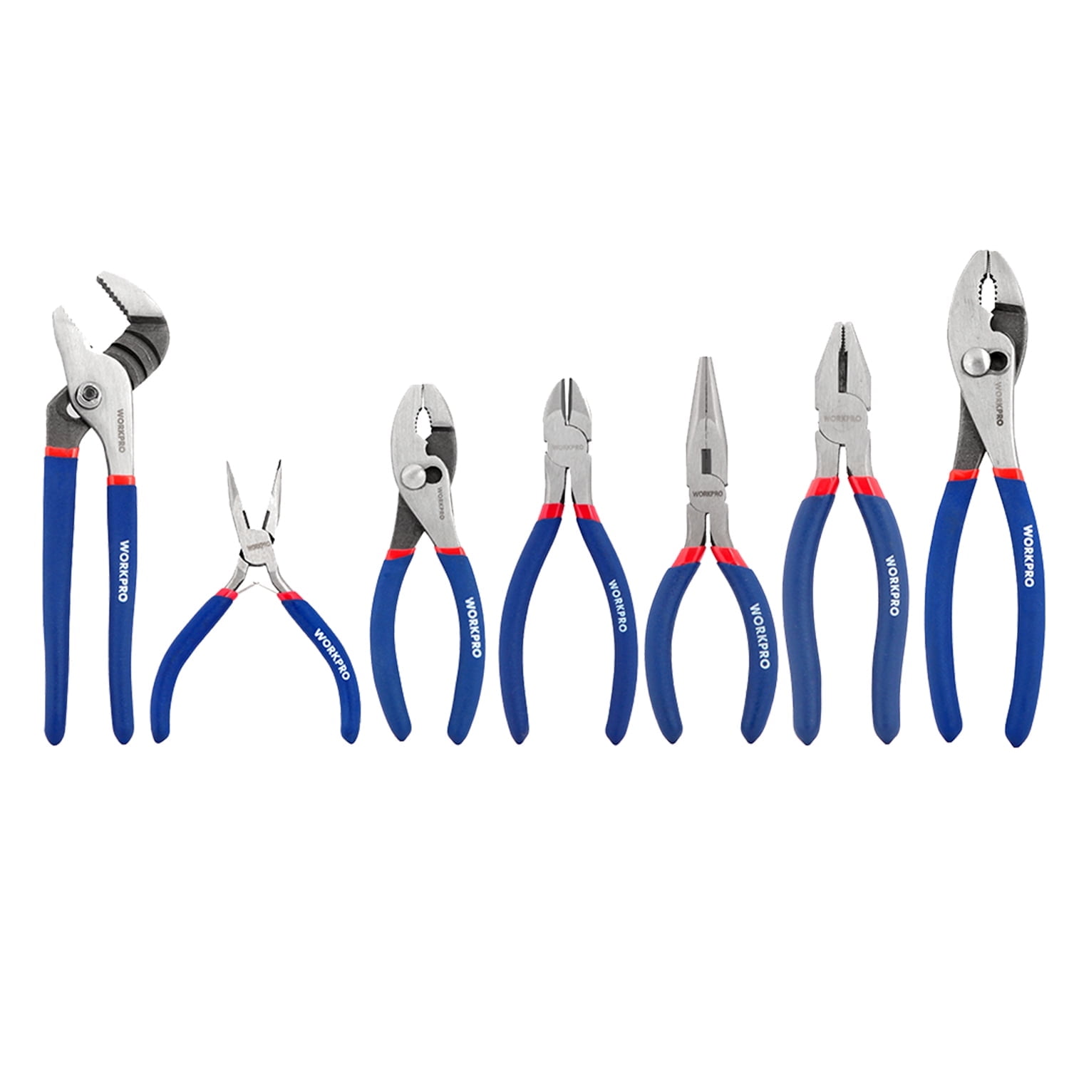 WORKPRO 7-Piece Pliers Set, Heavy-Duty Drop-Forged Steel Hand Tools for DIY and Home Maintenance (Blue, 7-Piece) ucimw